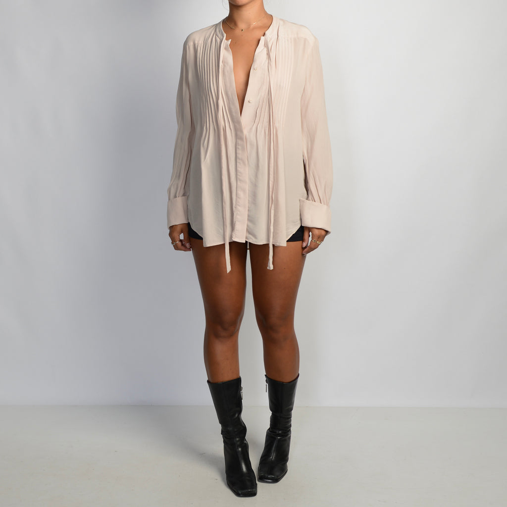 NUDE SILK BLOUSE
