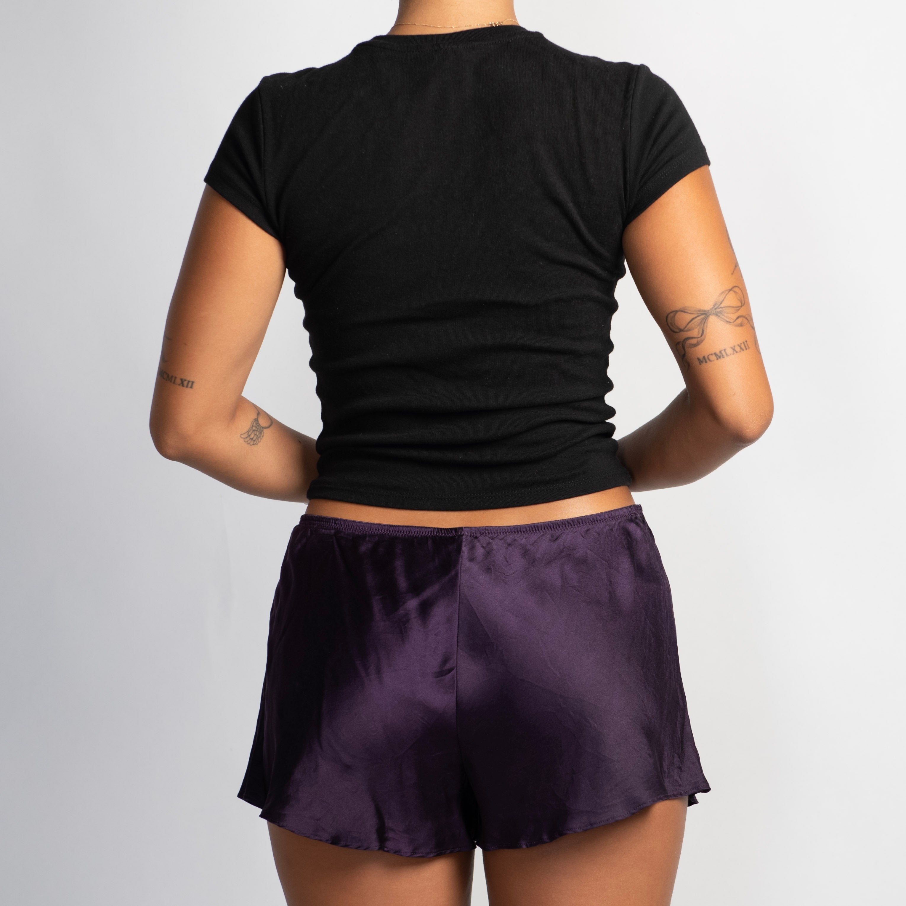 PURPLE SILK SHORTIES