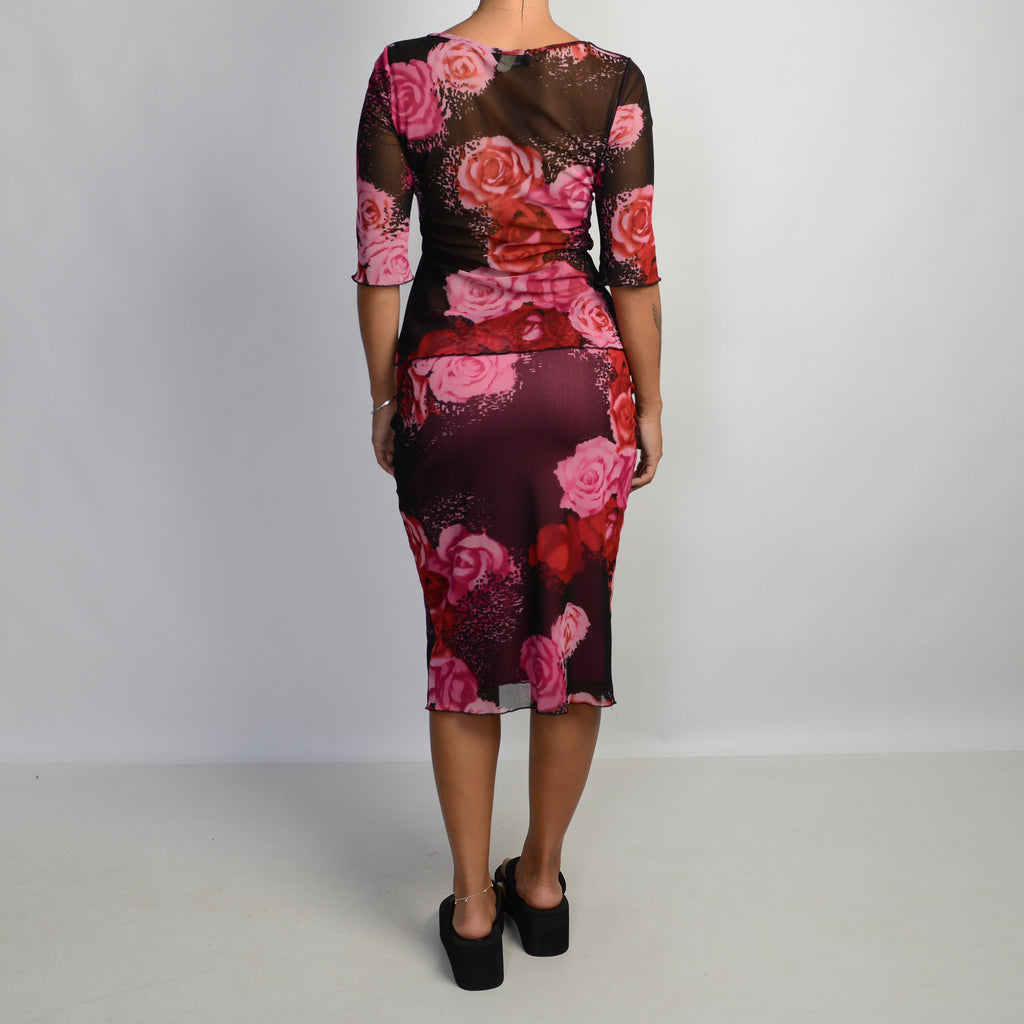 PINK FLORAL MESH SET