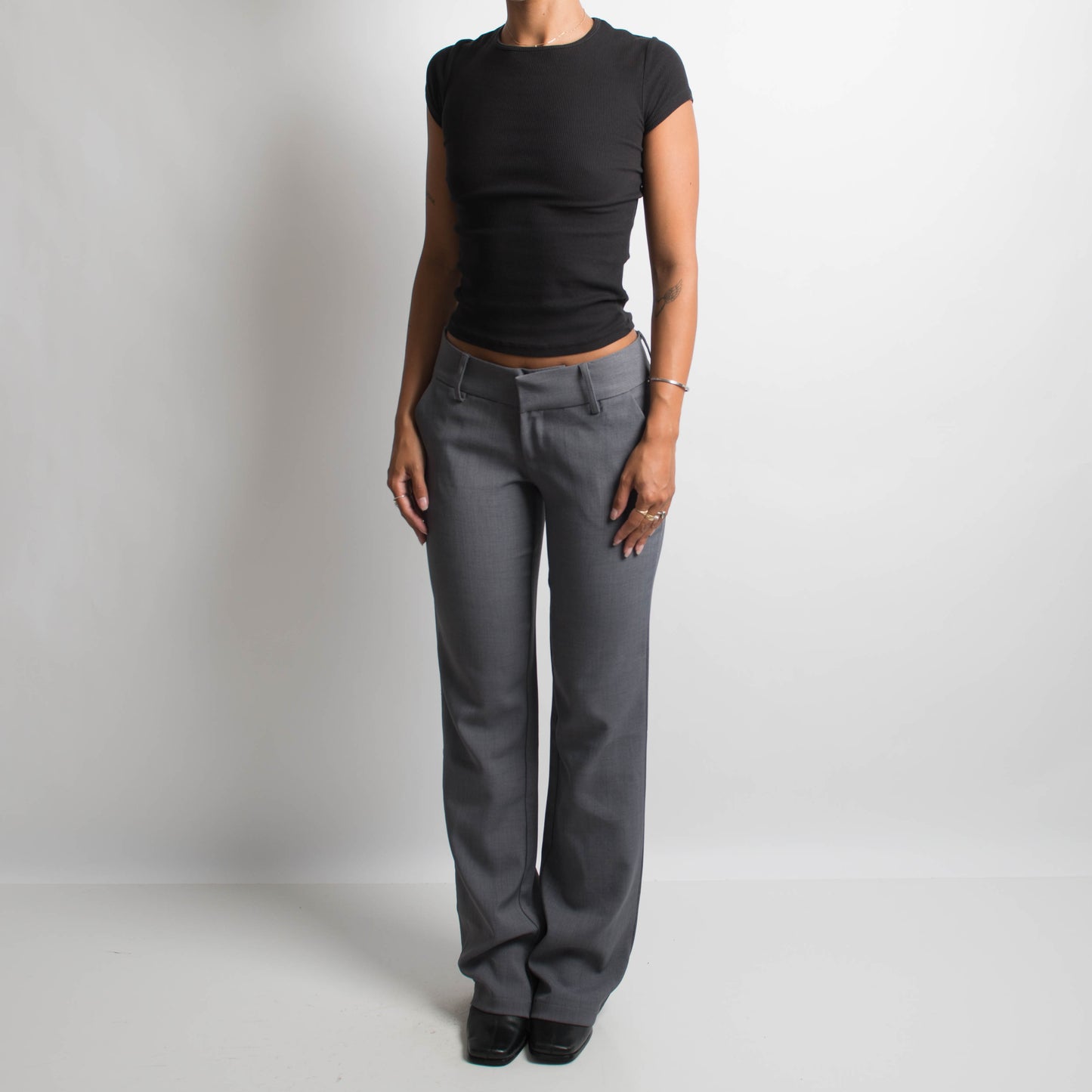 GREY BOOTCUT TROUSERS