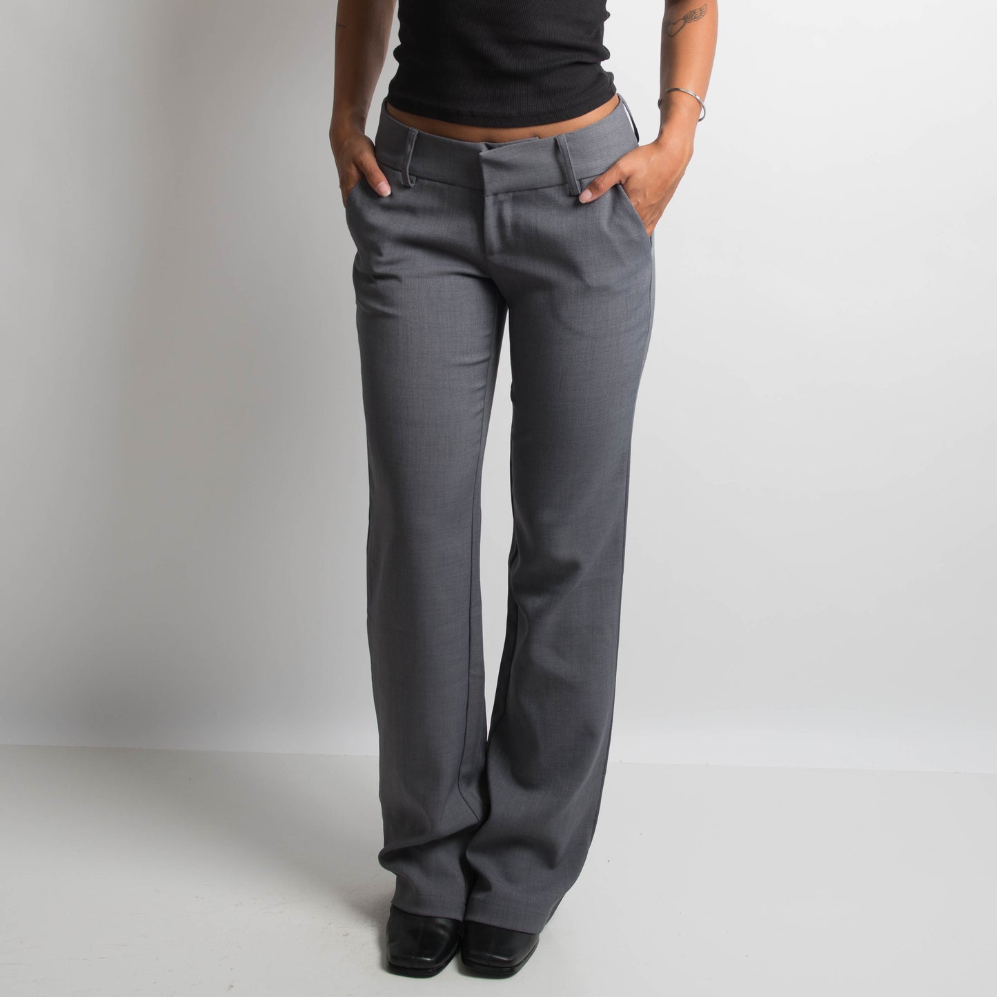 GREY BOOTCUT TROUSERS