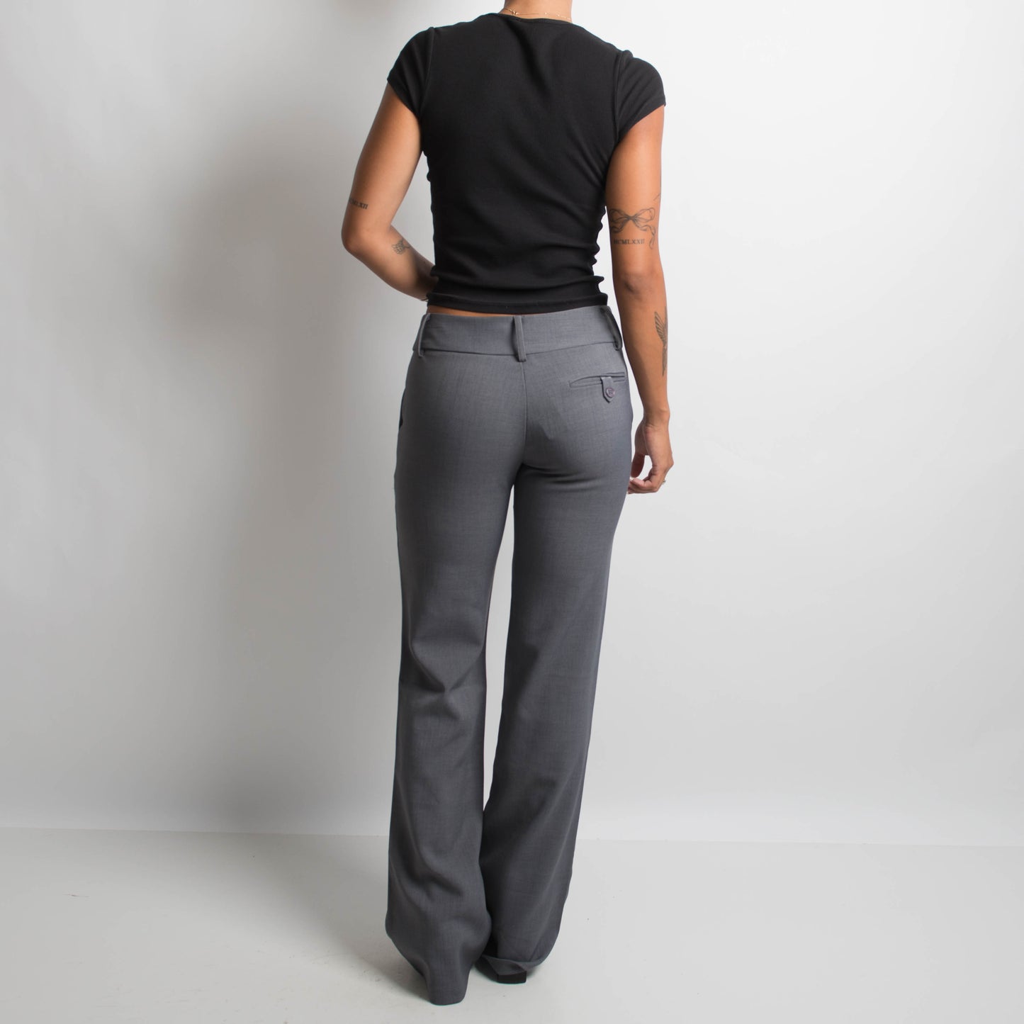 GREY BOOTCUT TROUSERS