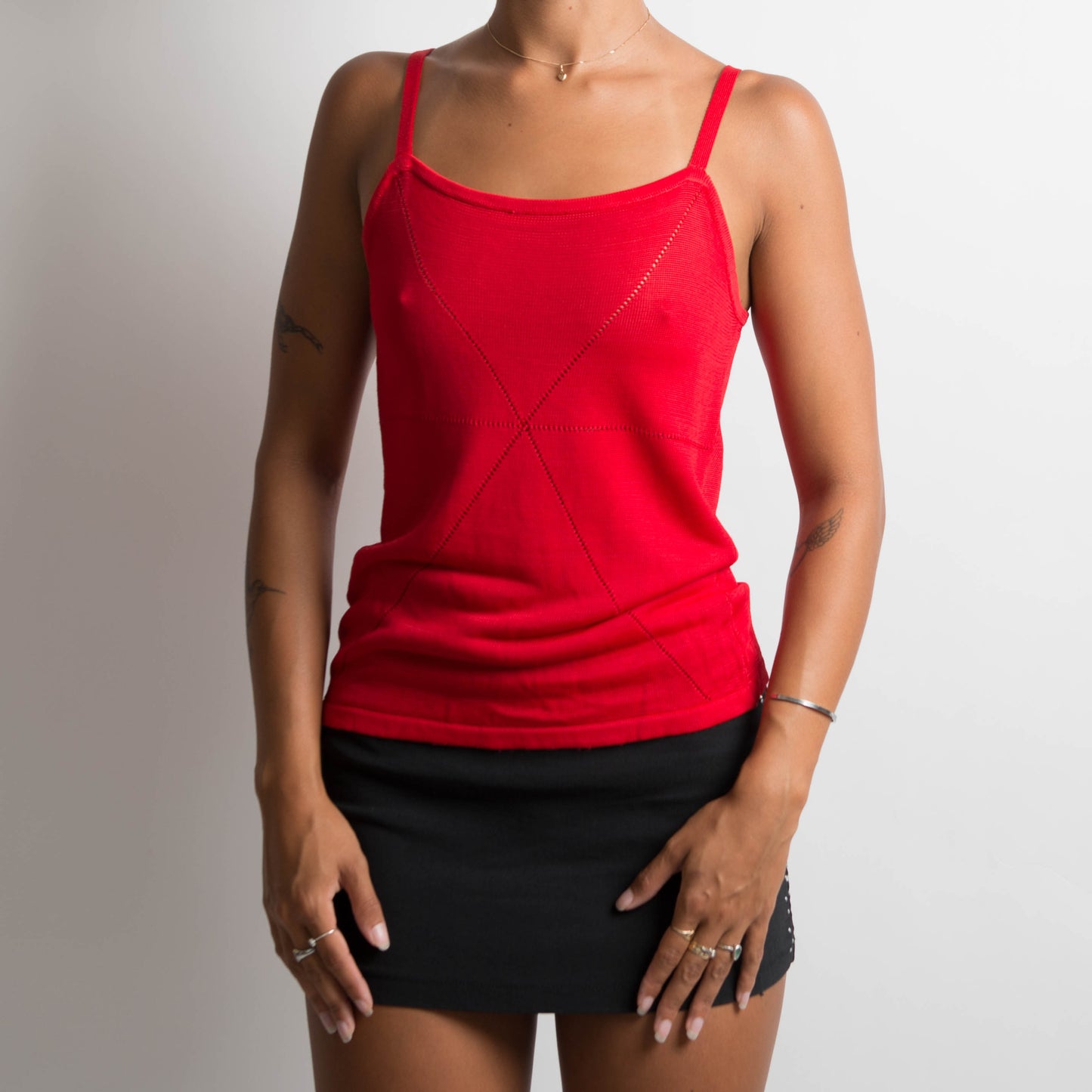 RED KNIT TANK TOP