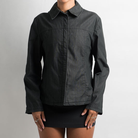 CHARCOAL FRONT ZIP JACKET