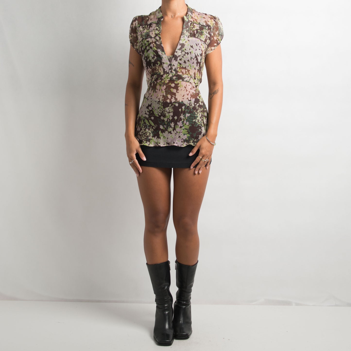 SHEER FLORAL BLOUSE