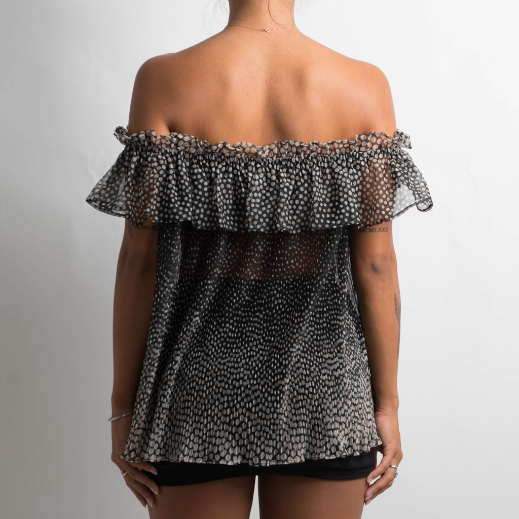 SHEER RUFFLE TOP