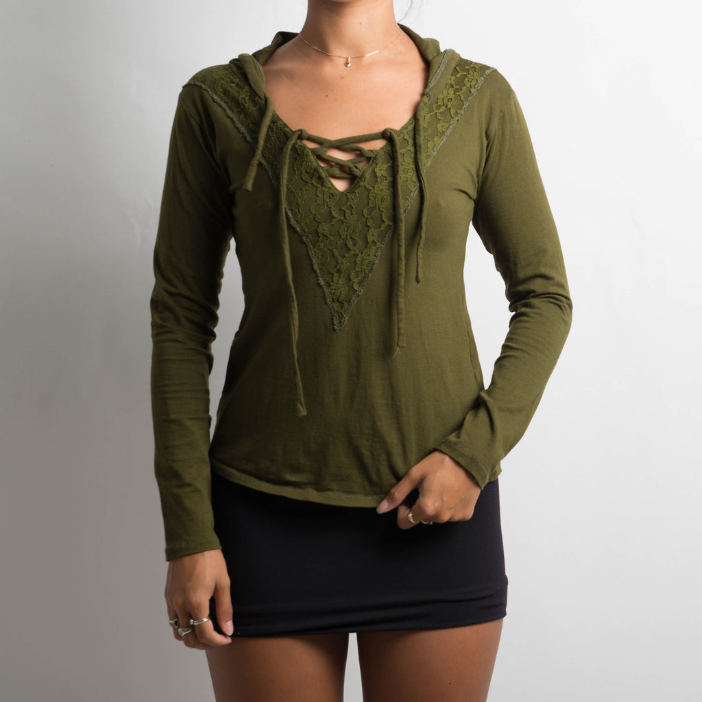 MOSS GREEN LONG SLEEVE TOP
