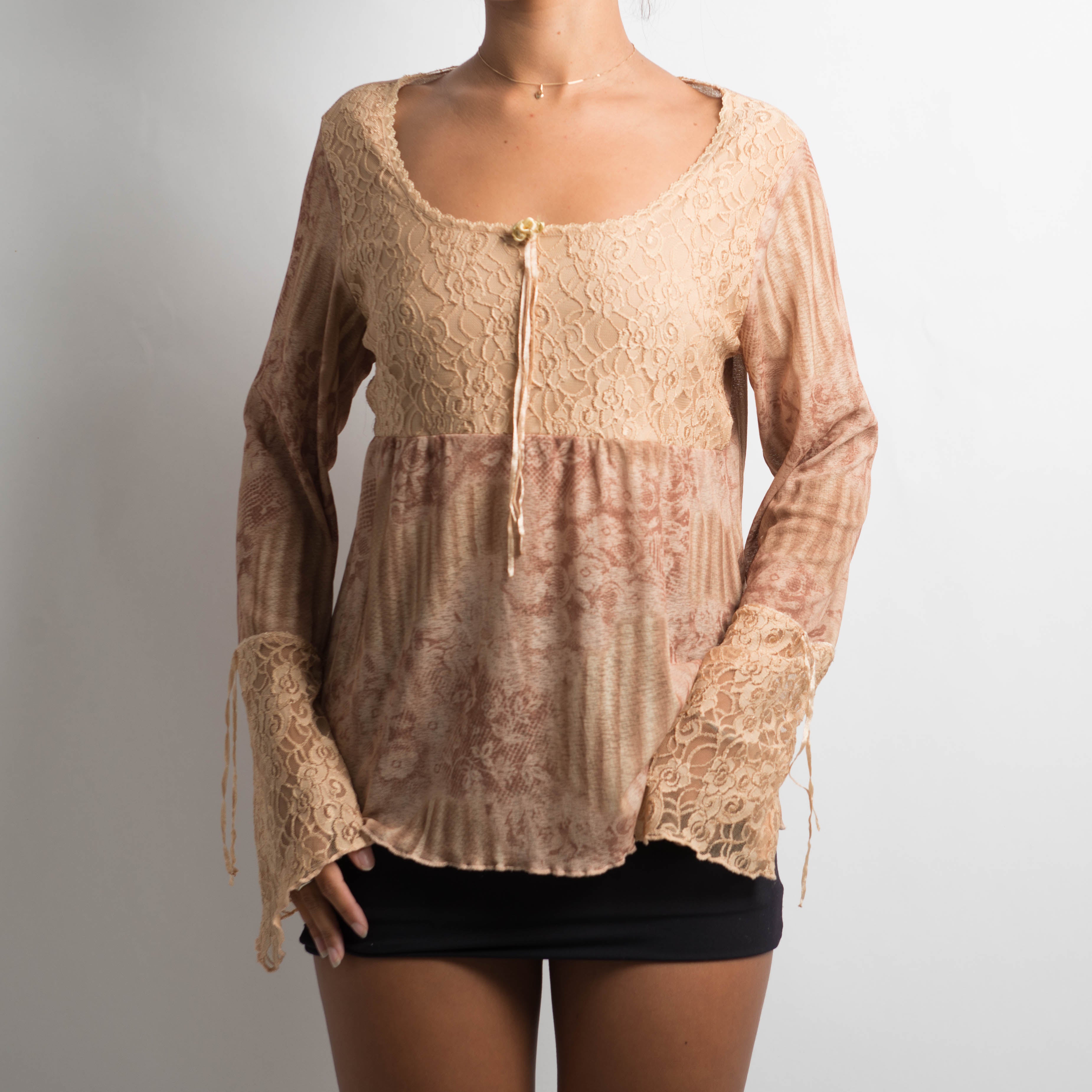 TAN MESH LONG SLEEVE