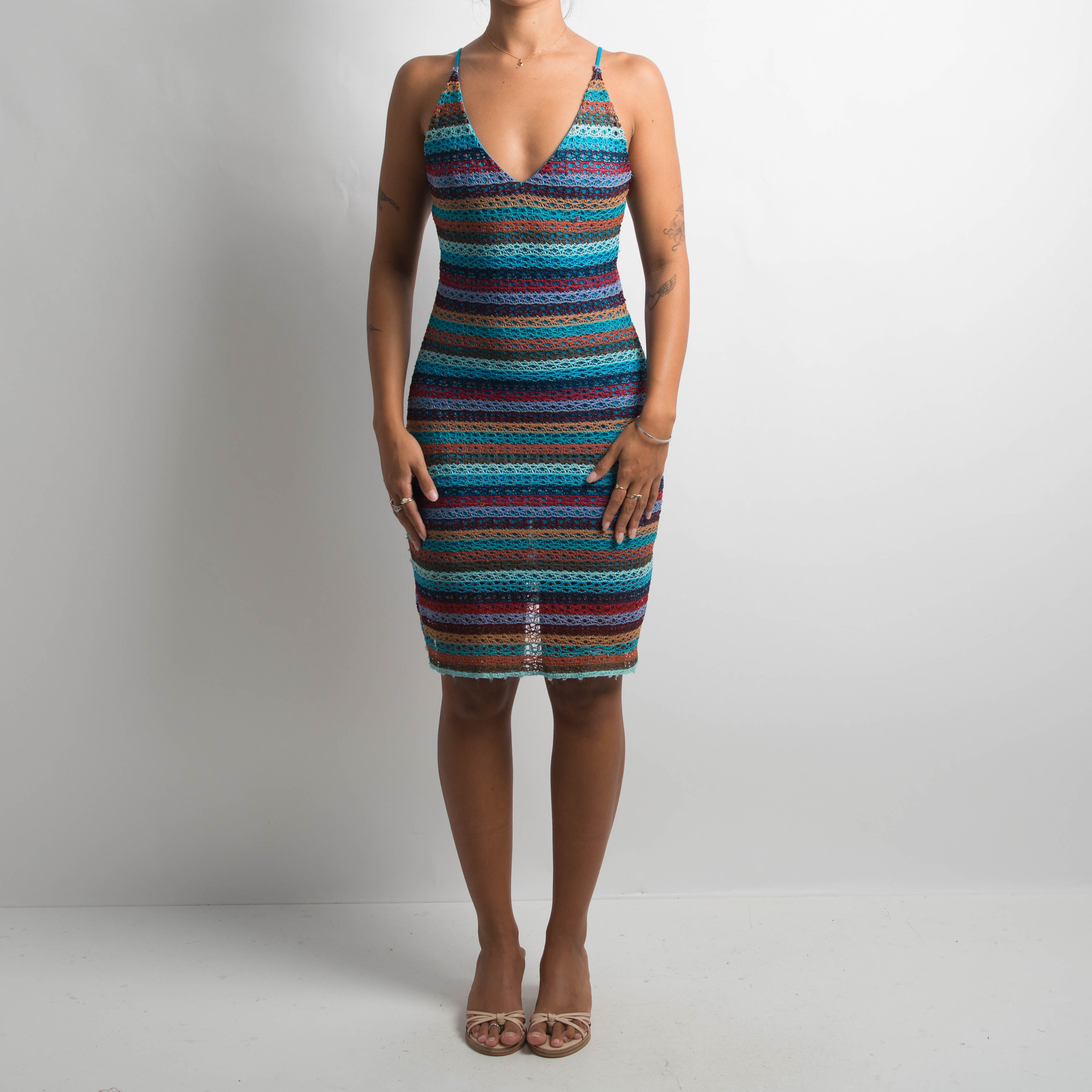 COLOURFUL CROCHET DRESS