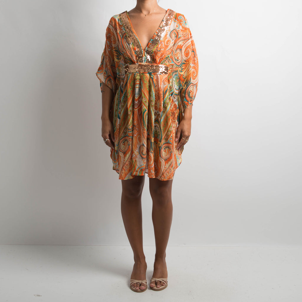 ORANGE PATTERNED KAFTAN