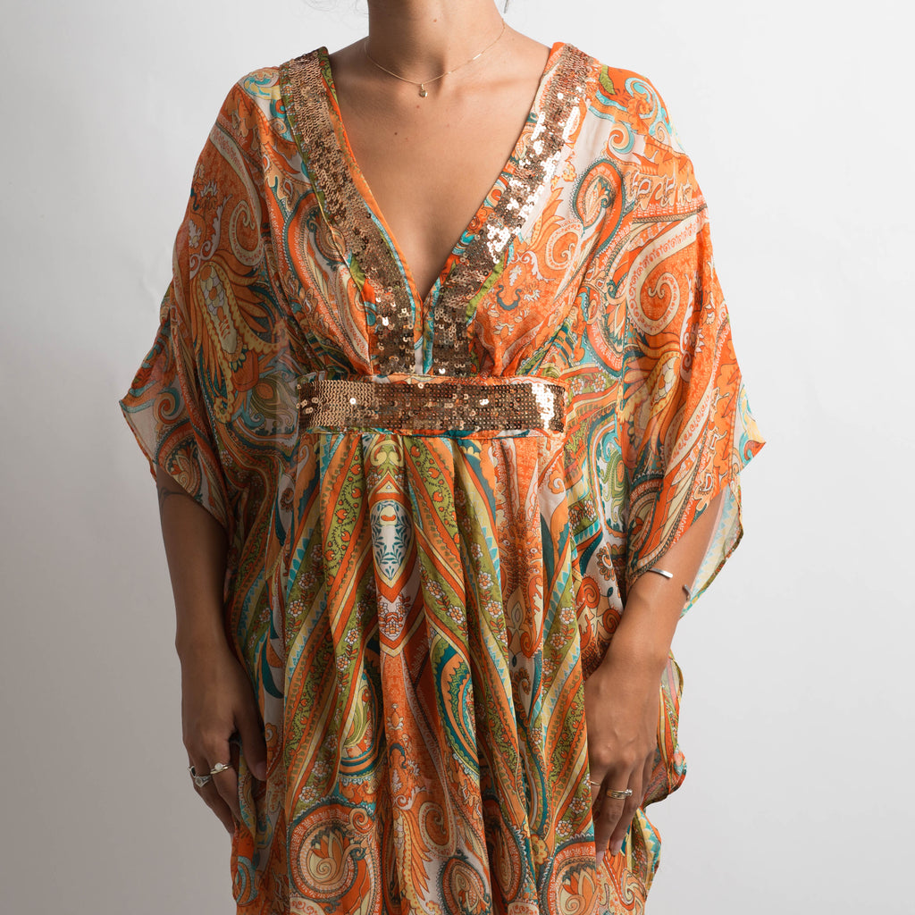 ORANGE PATTERNED KAFTAN