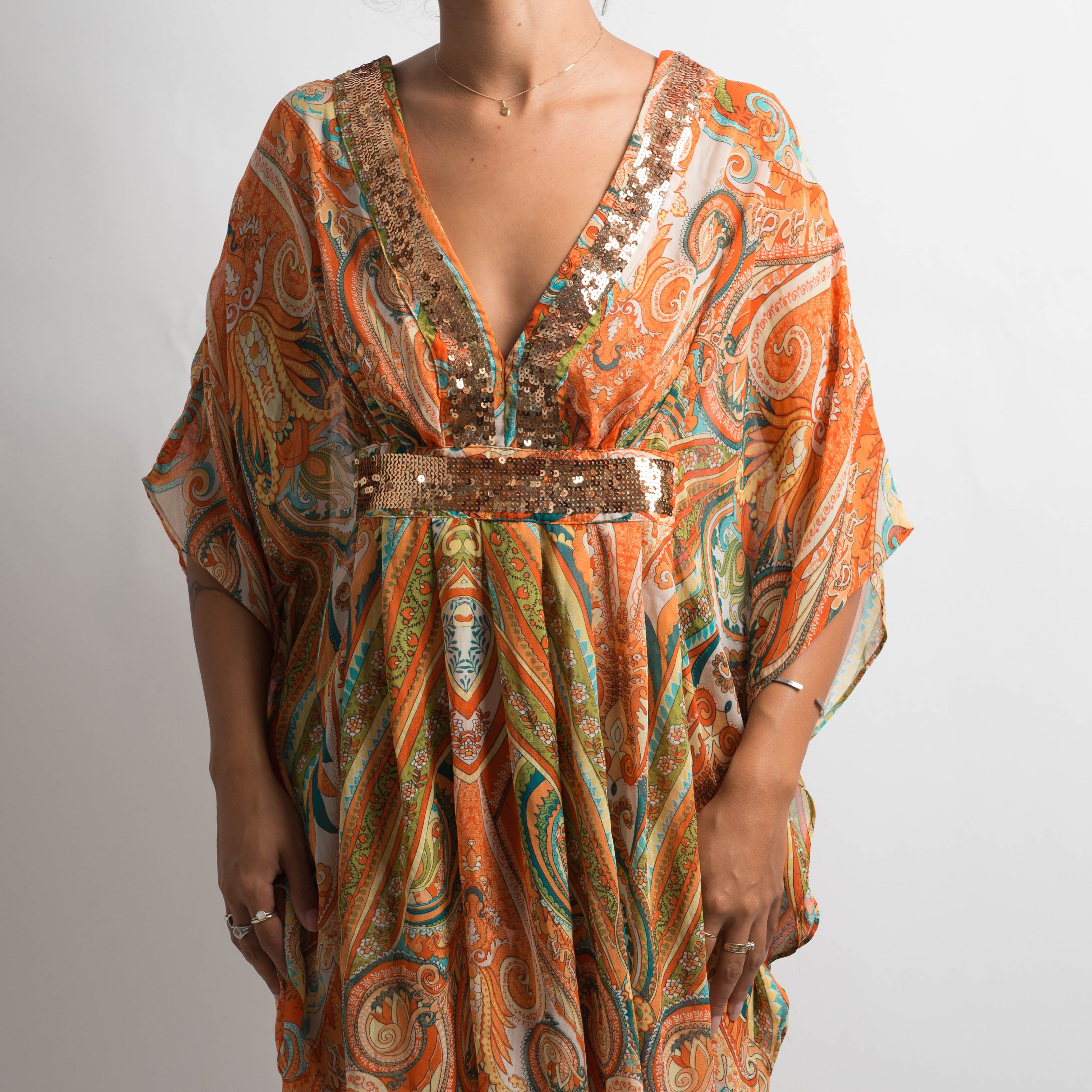 ORANGE PATTERNED KAFTAN