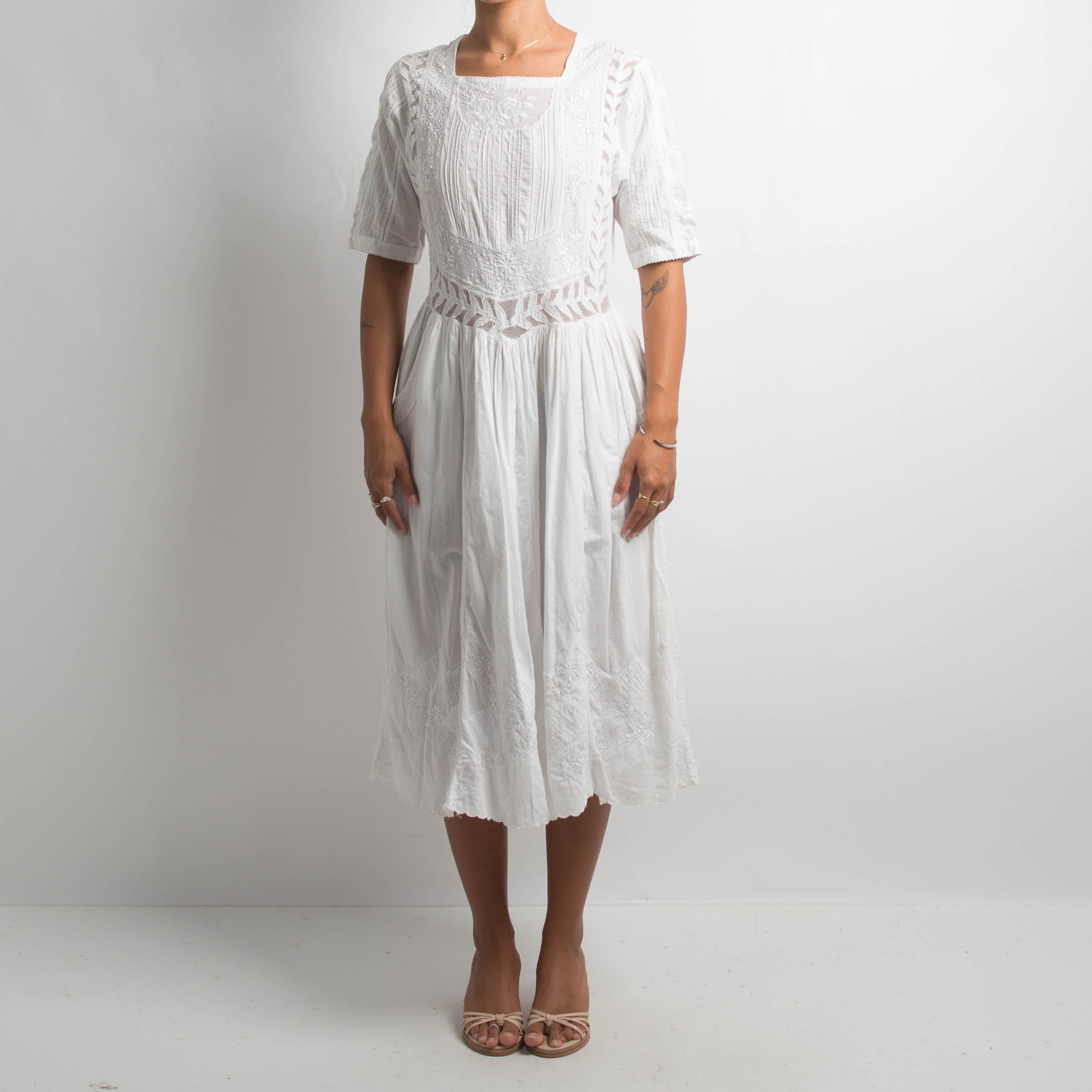 WHITE EMBROIDERED DRESS