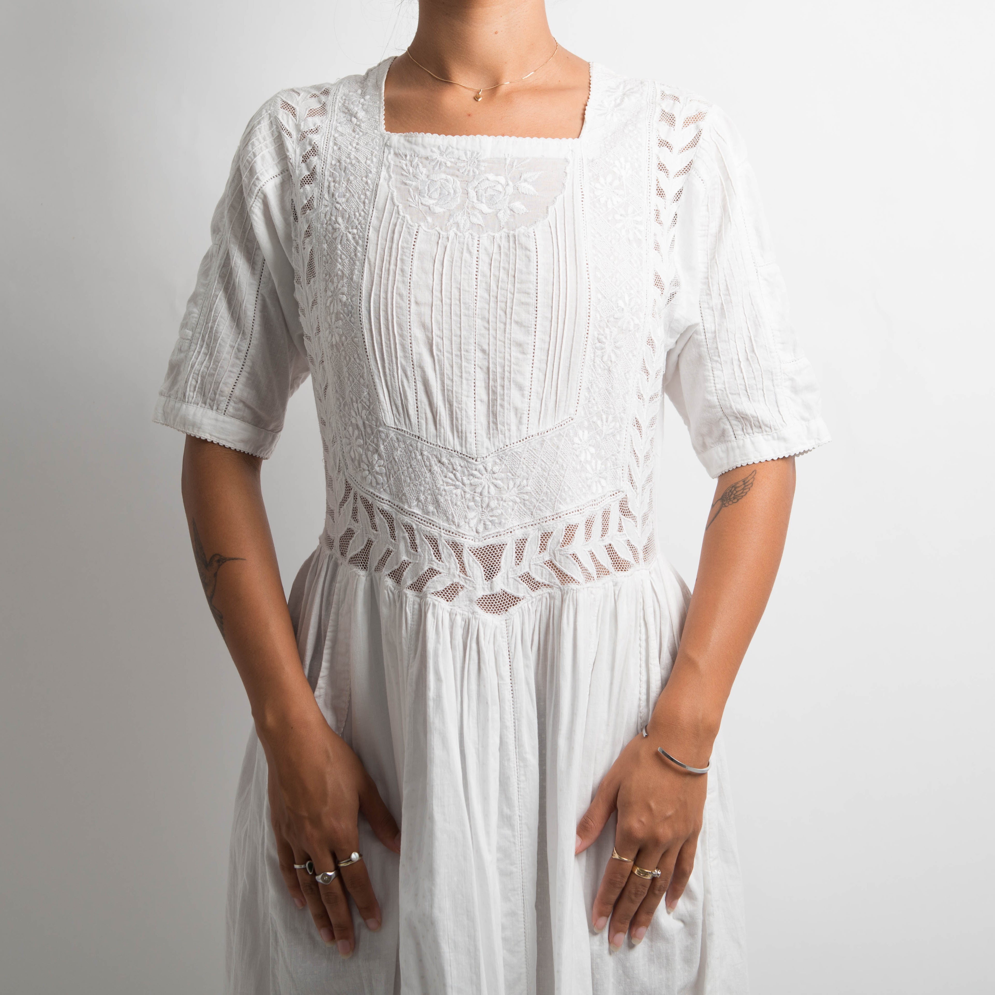 WHITE EMBROIDERED DRESS