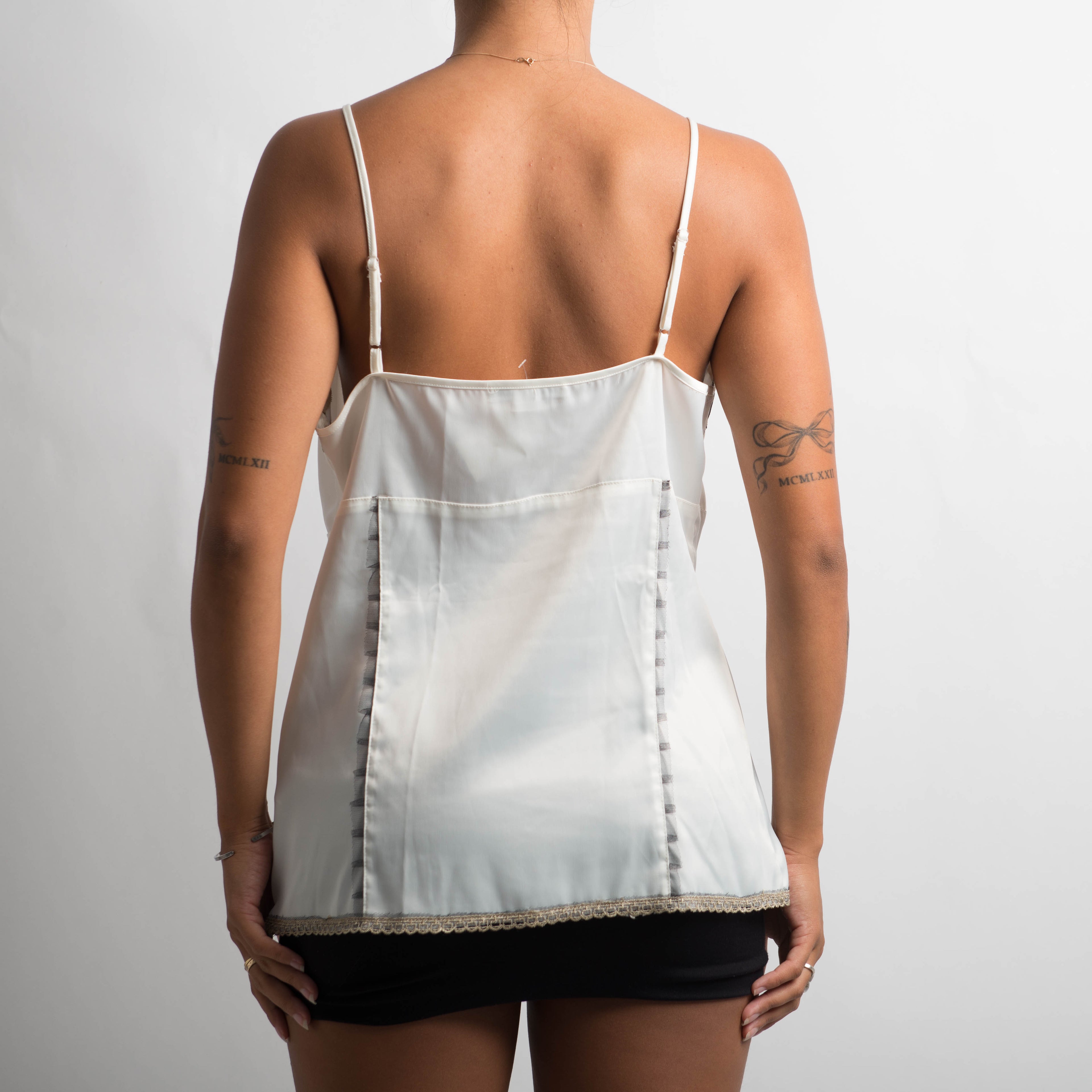 WHITE SATIN CAMISOLE