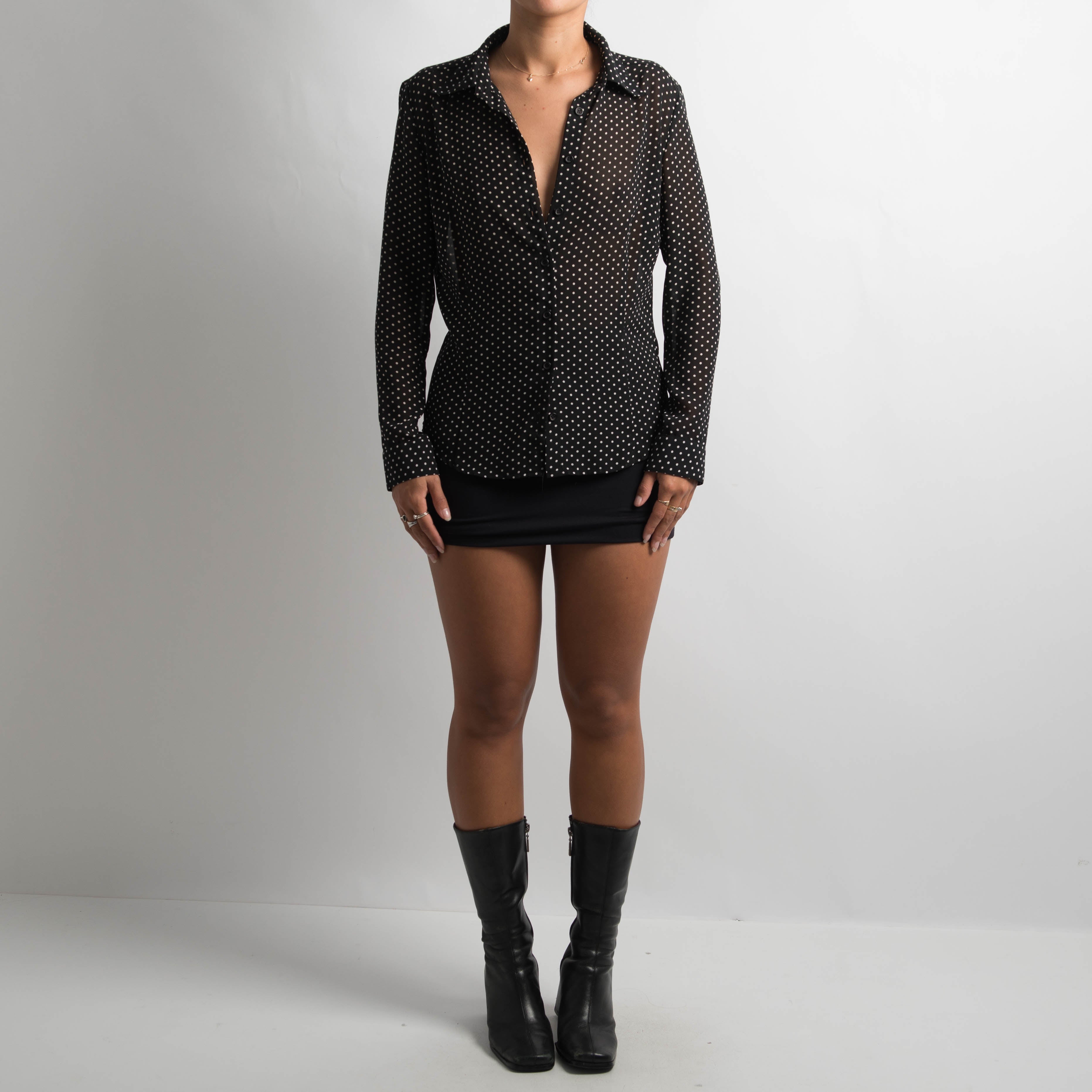 SHEER POLKA DOT BLOUSE