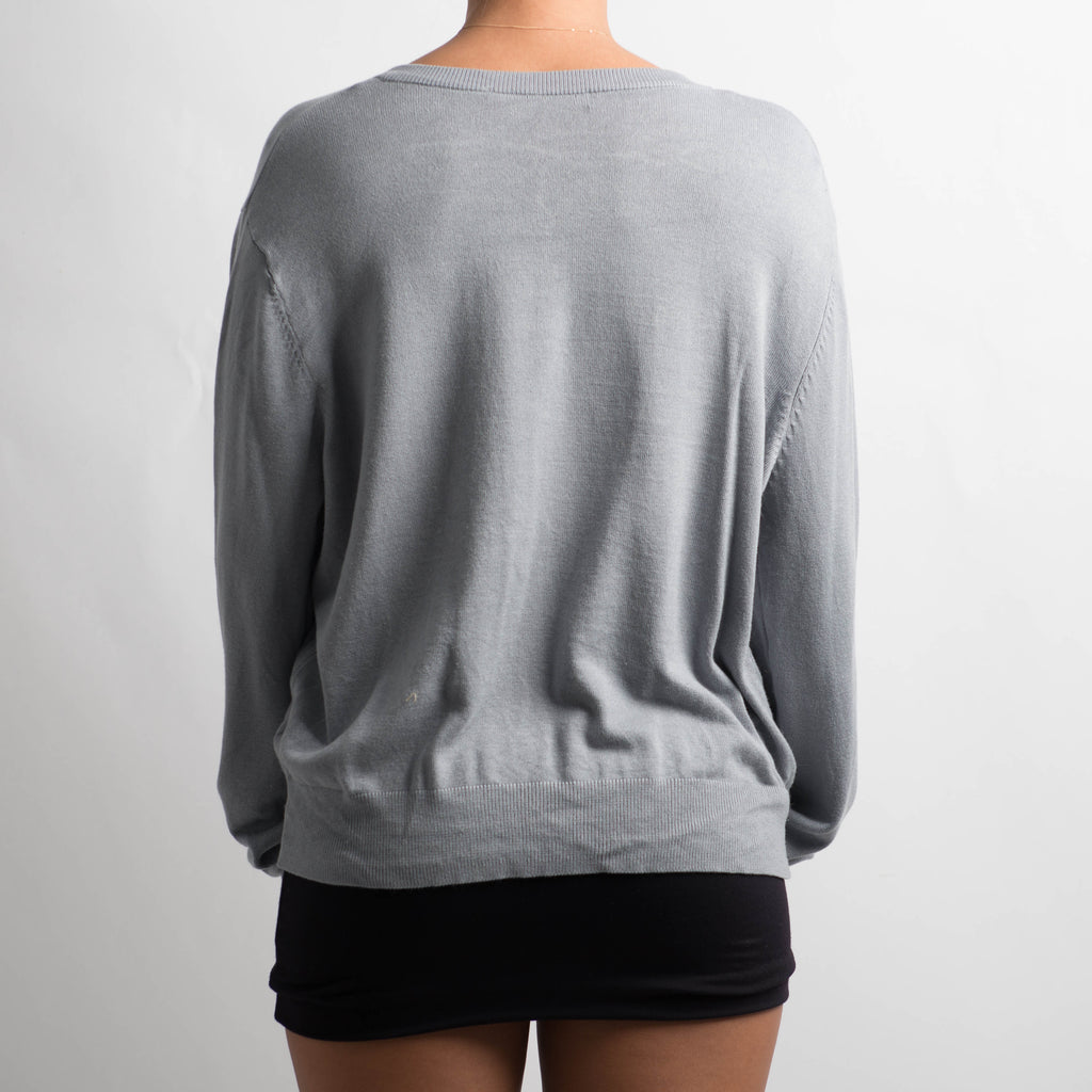 GREY BLUE KNIT CARDIGAN