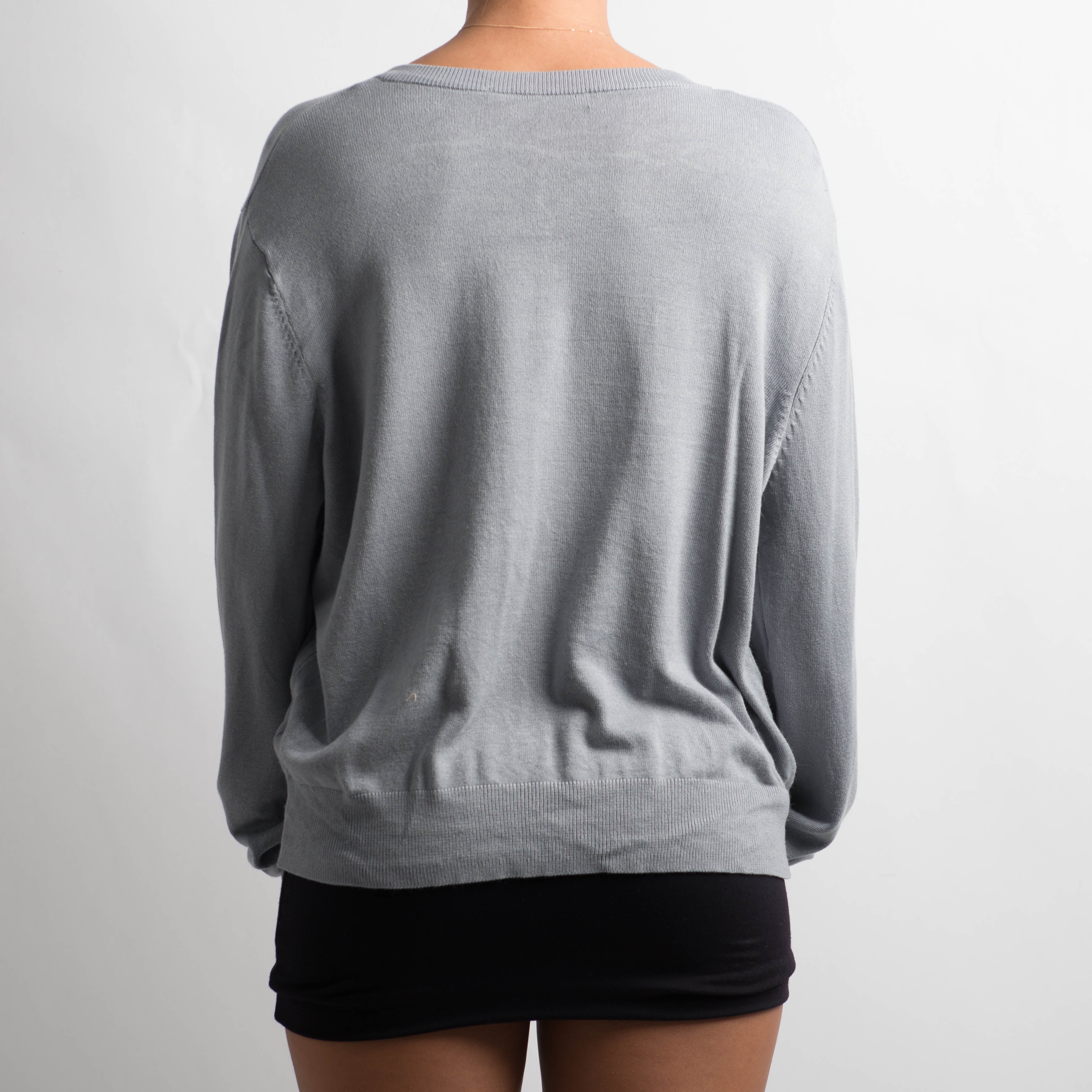 GREY BLUE KNIT CARDIGAN