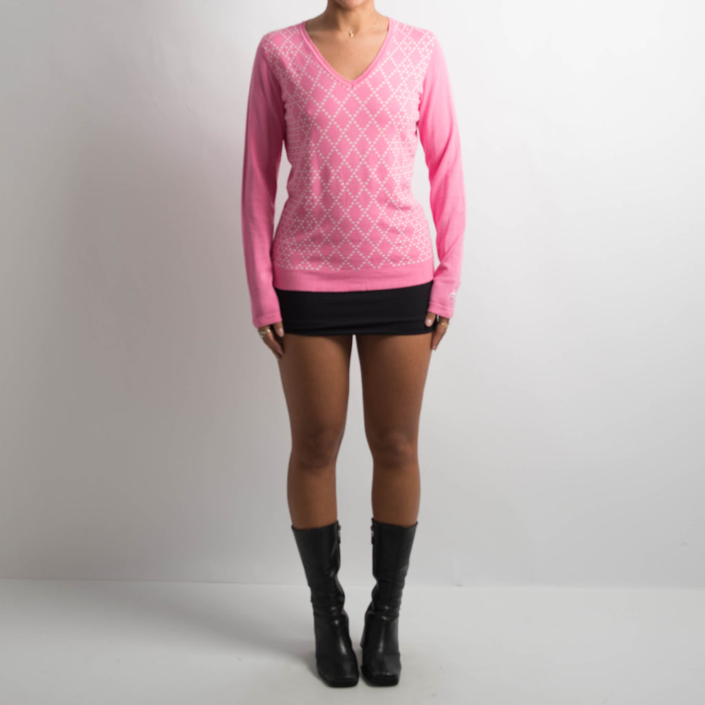 PINK PATTERN LONG SLEEVE TOP