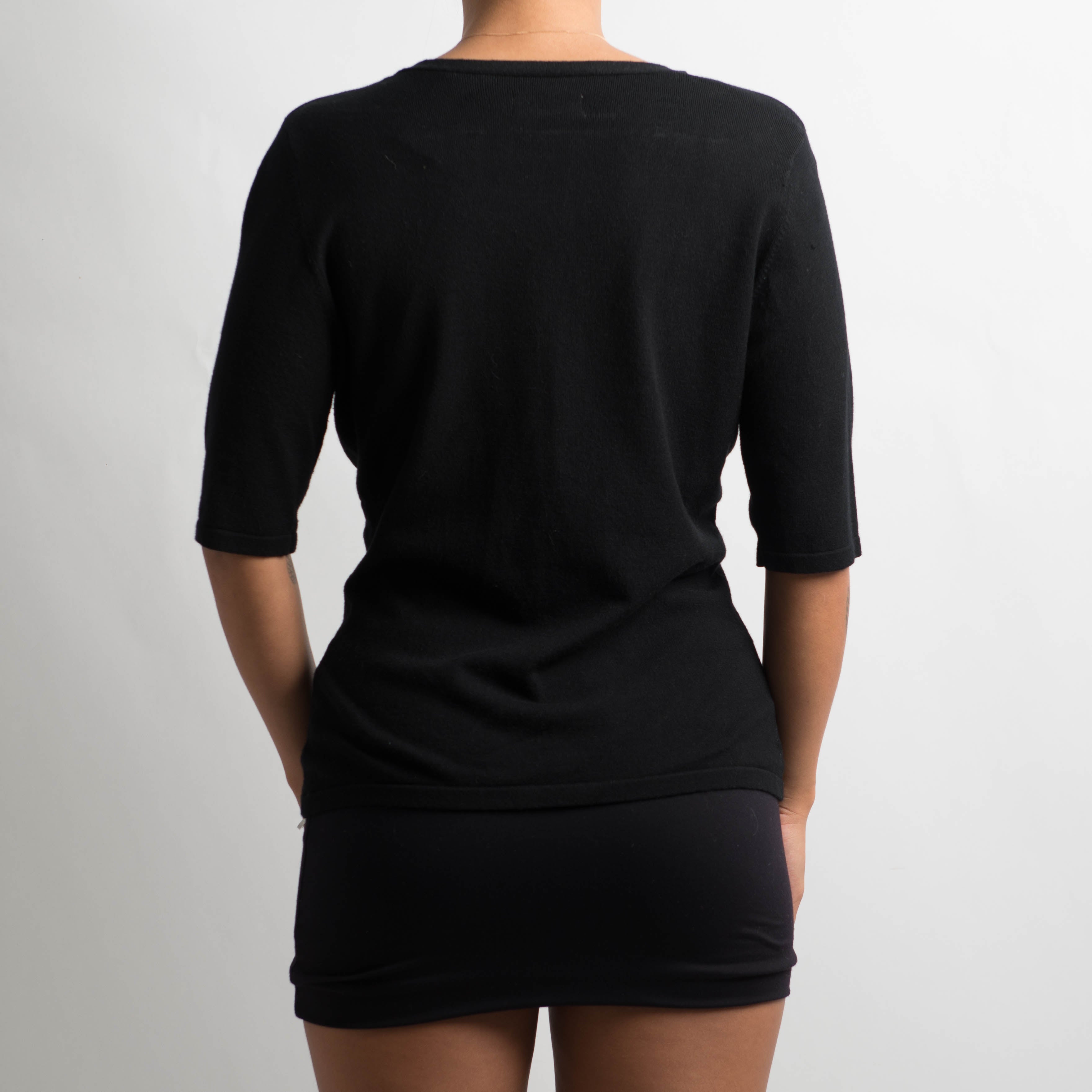 BLACK TIE FRONT CARDIGAN