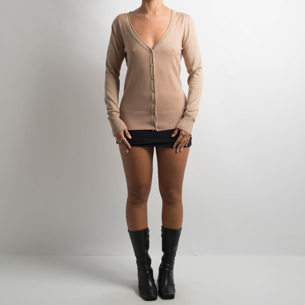 BEIGE KNIT CARDIGAN