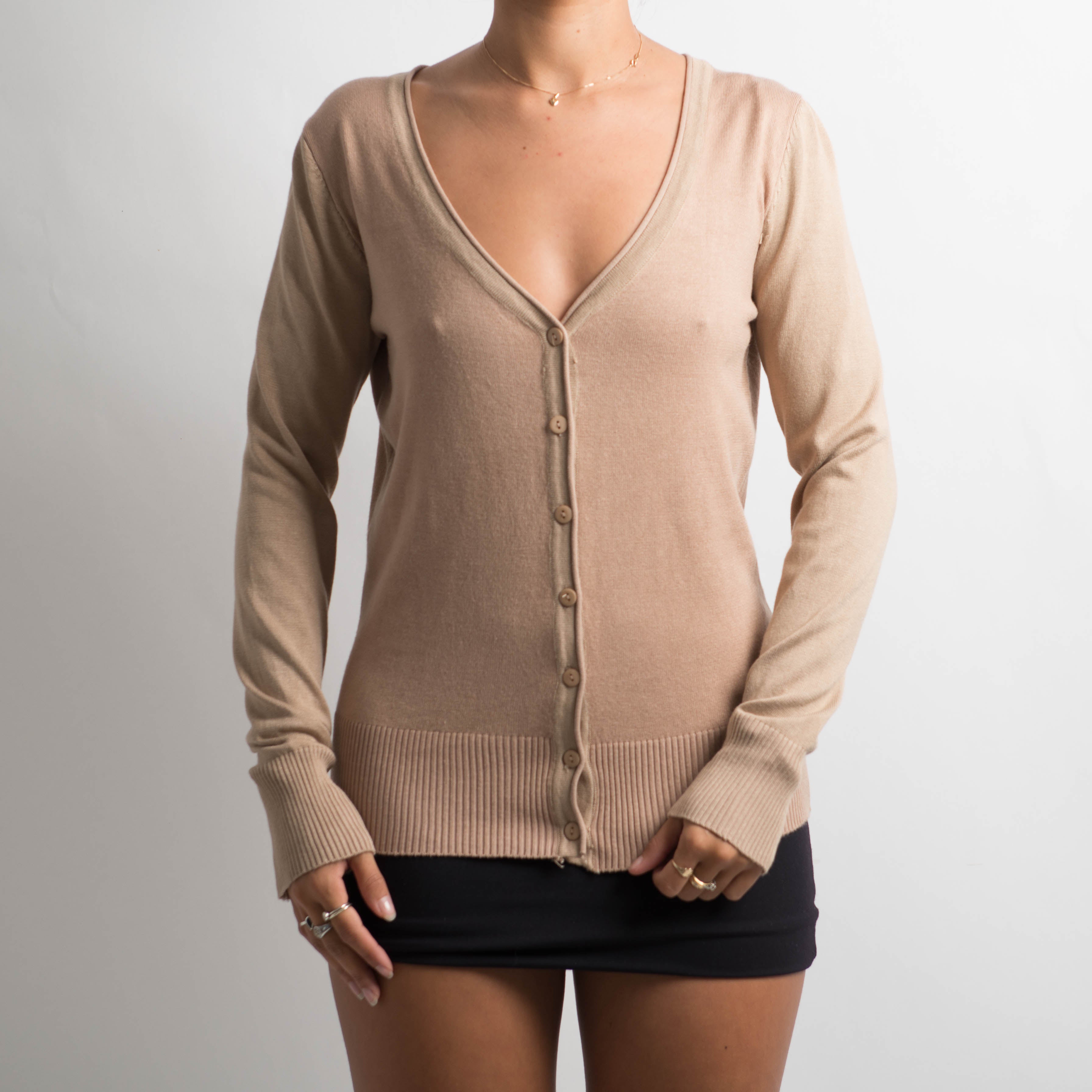BEIGE KNIT CARDIGAN
