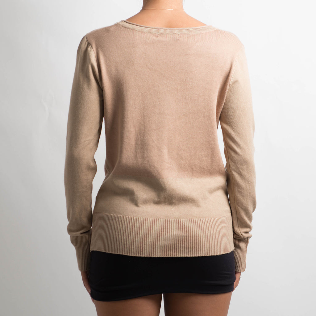 BEIGE KNIT CARDIGAN