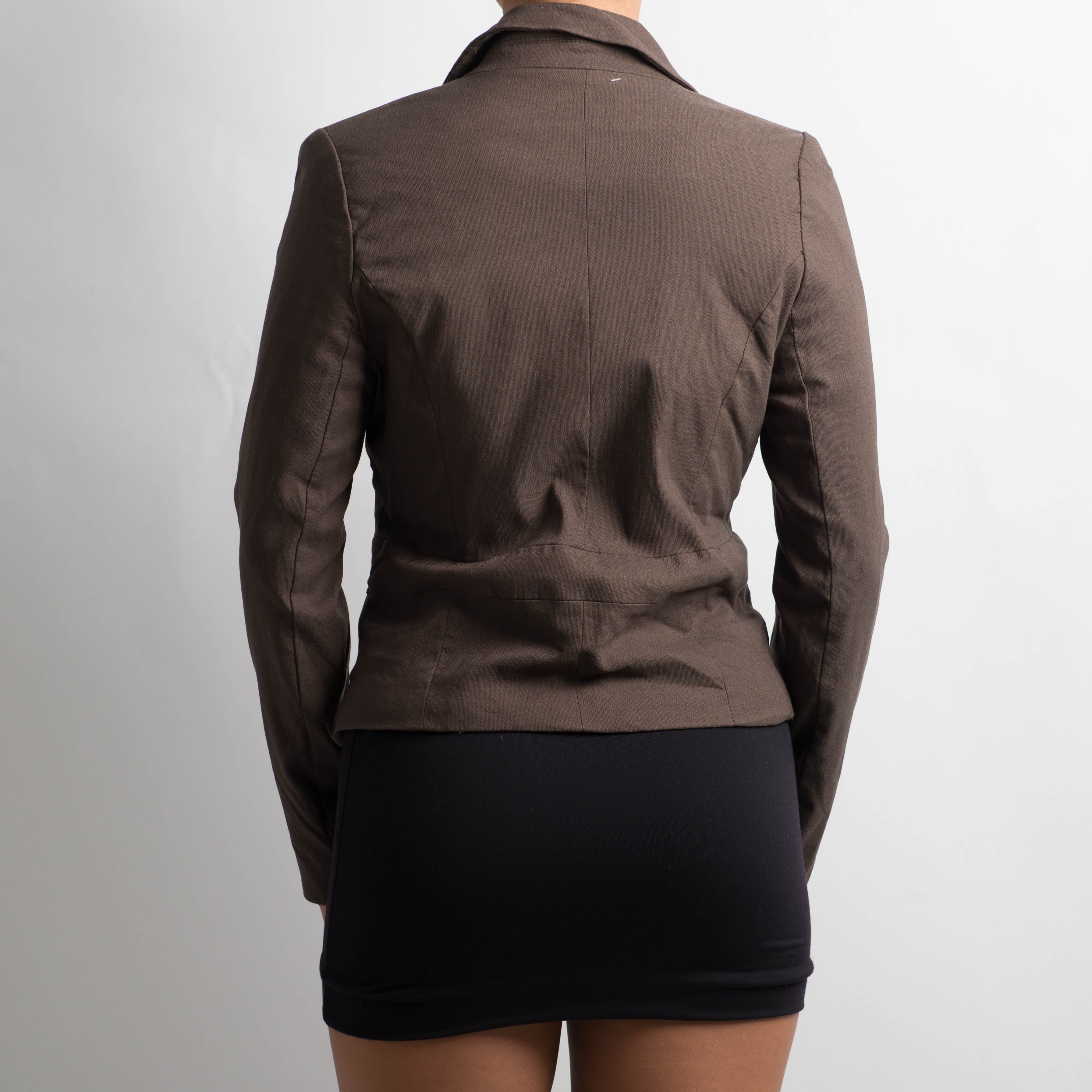 BROWN ZIP BLAZER