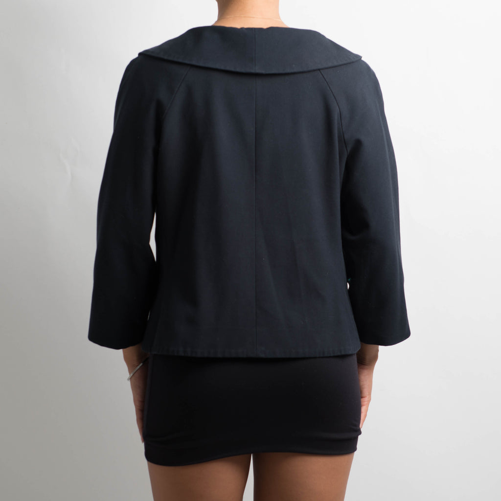 NAVY COLLARED JACKET