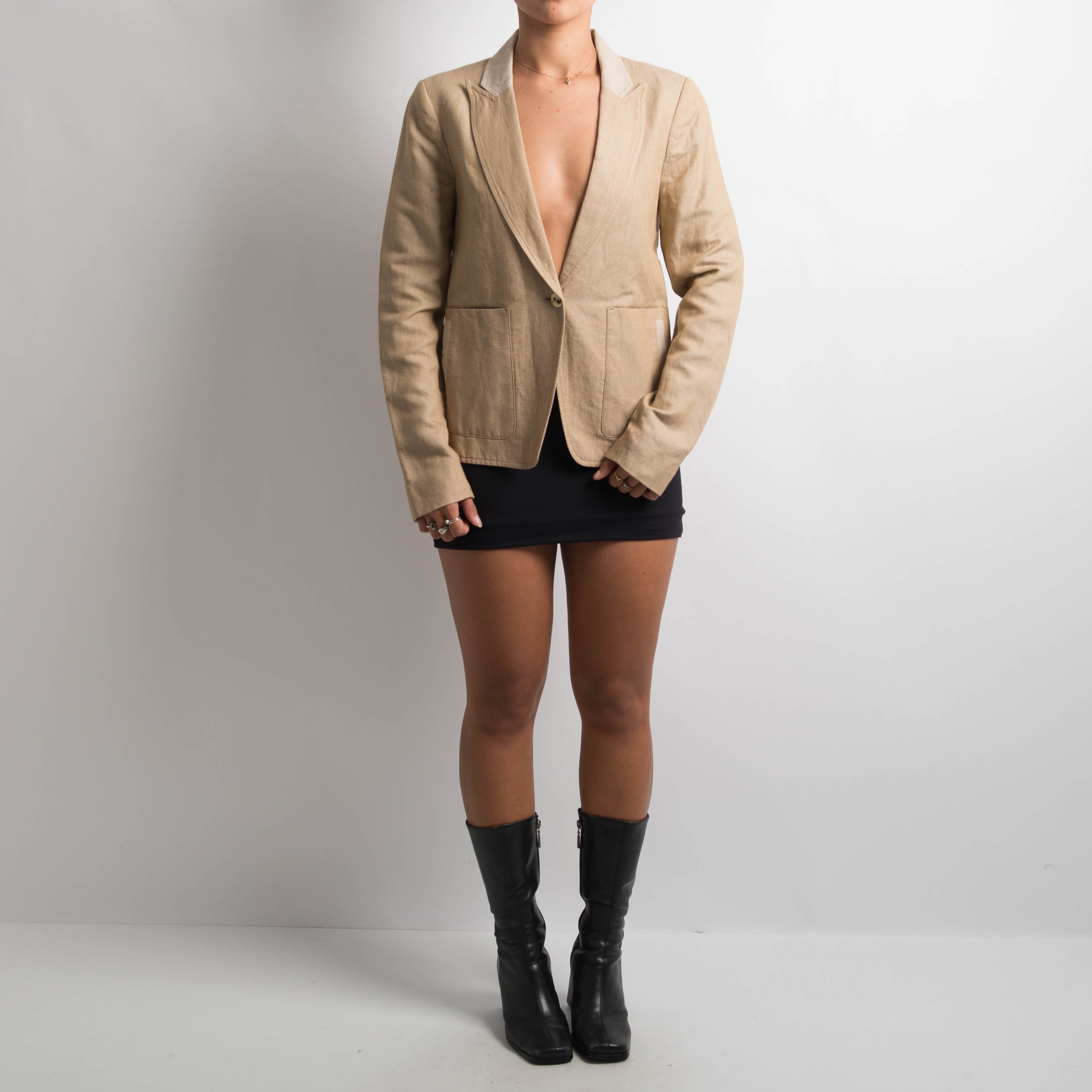TAN LINEN BLAZER
