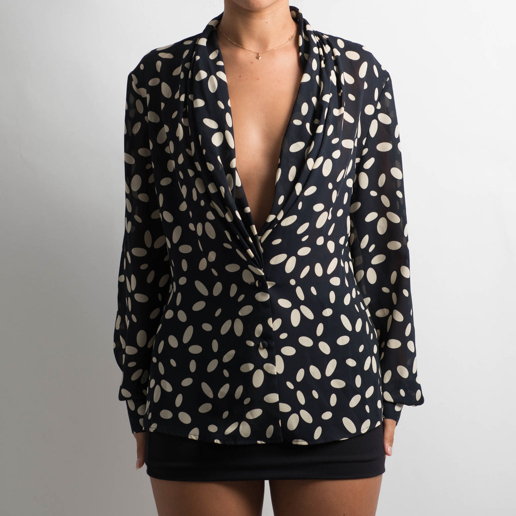 NAVY PATTERN BLOUSE