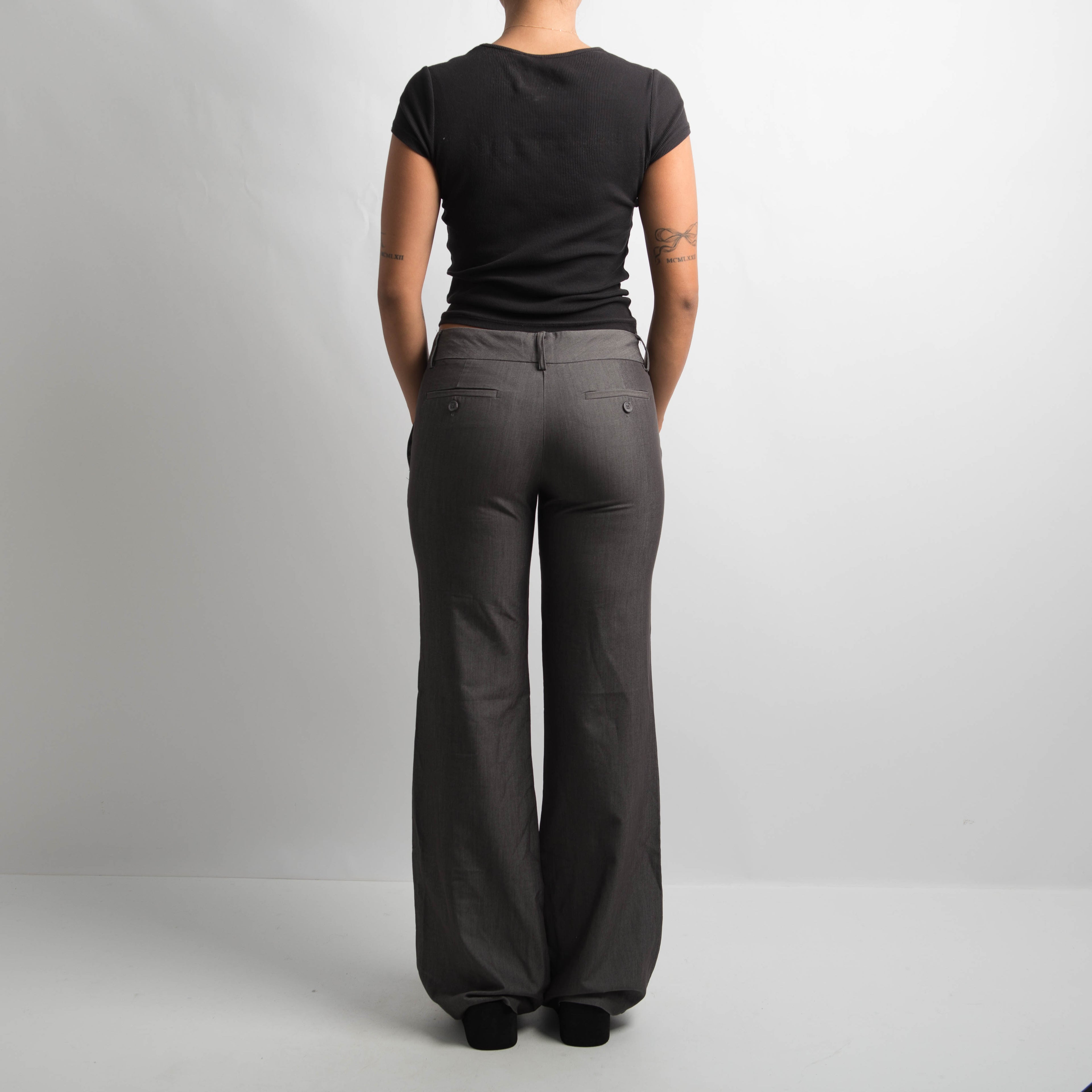 GREY BOOTCUT TROUSERS