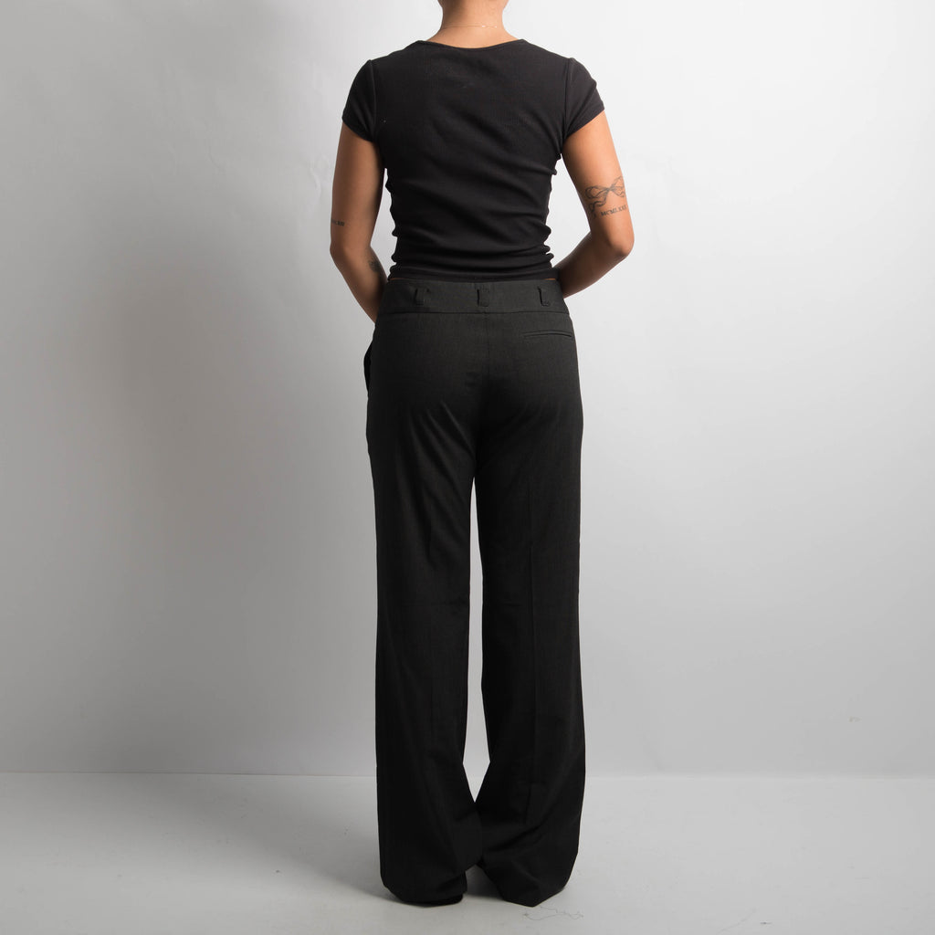 BLACK PINSTRIPE TROUSERS