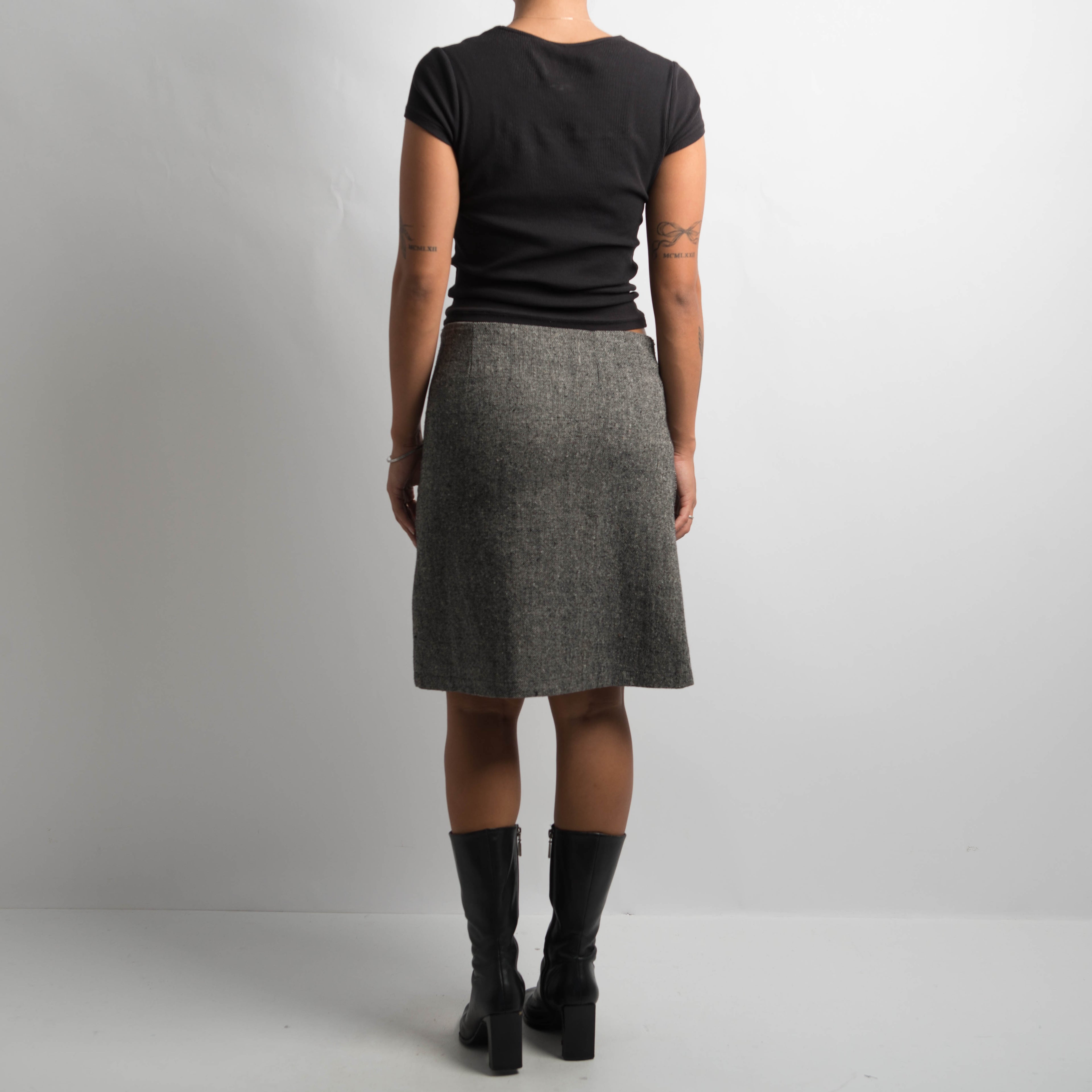 GREY MARLE MIDI SKIRT