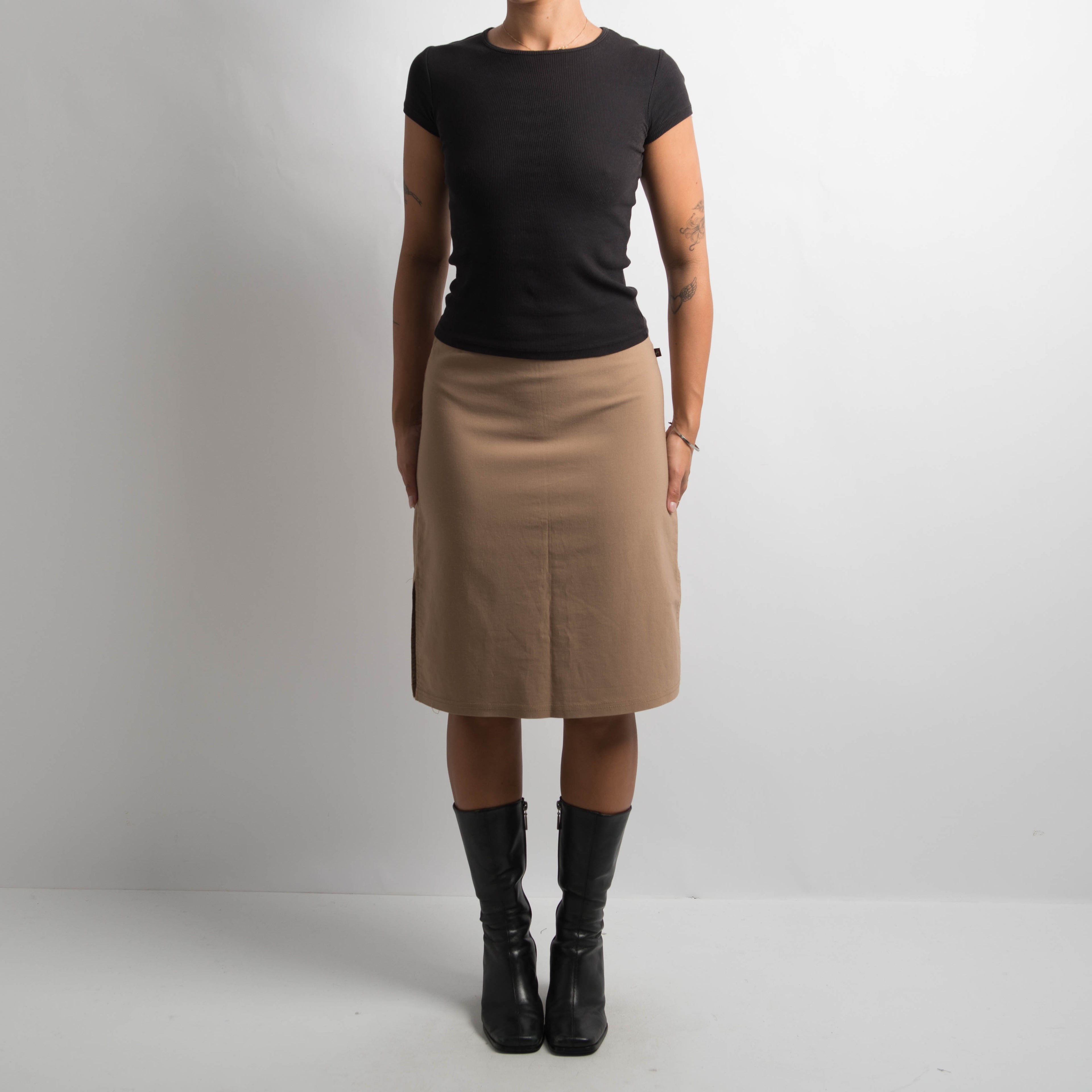 TAN MIDI SKIRT