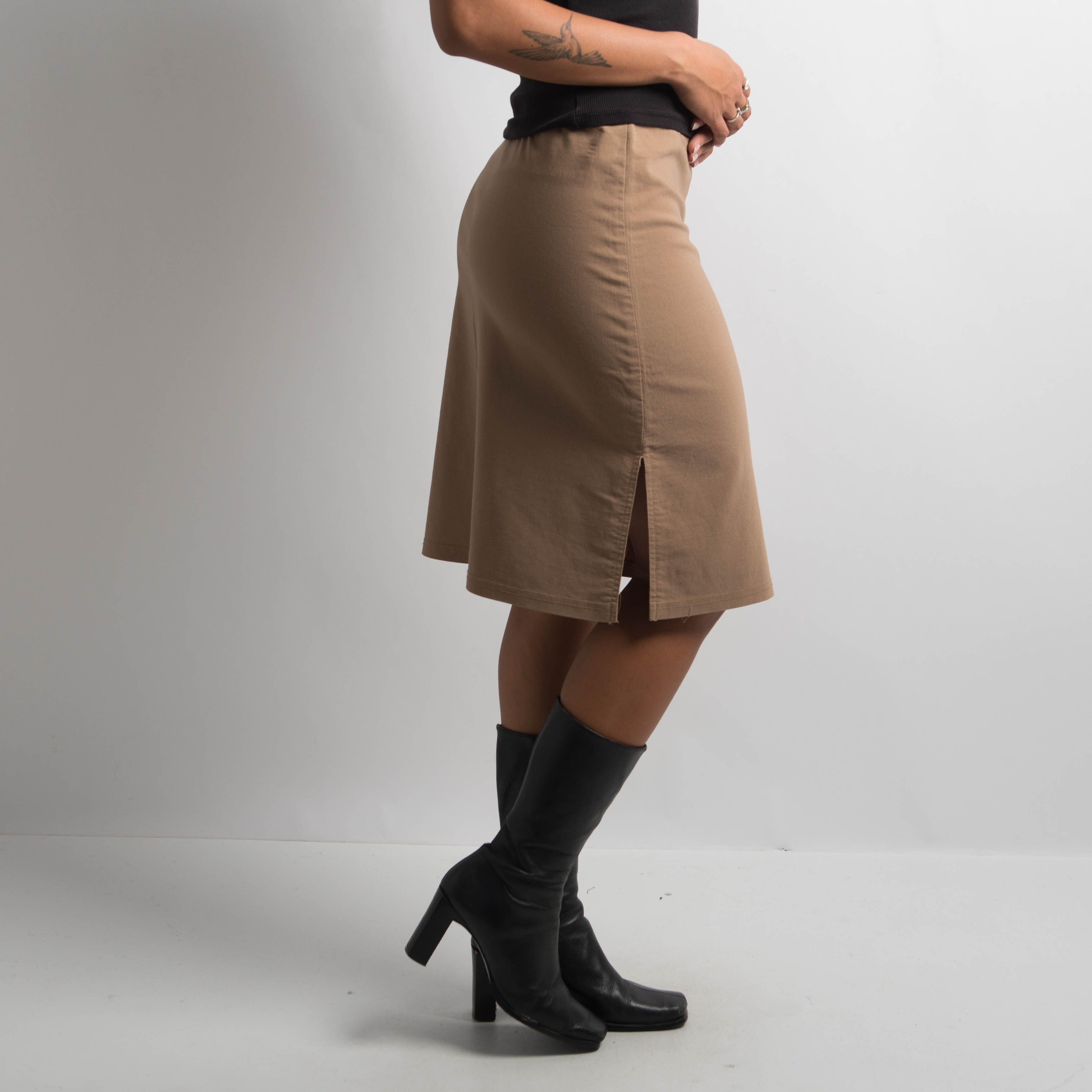 TAN MIDI SKIRT