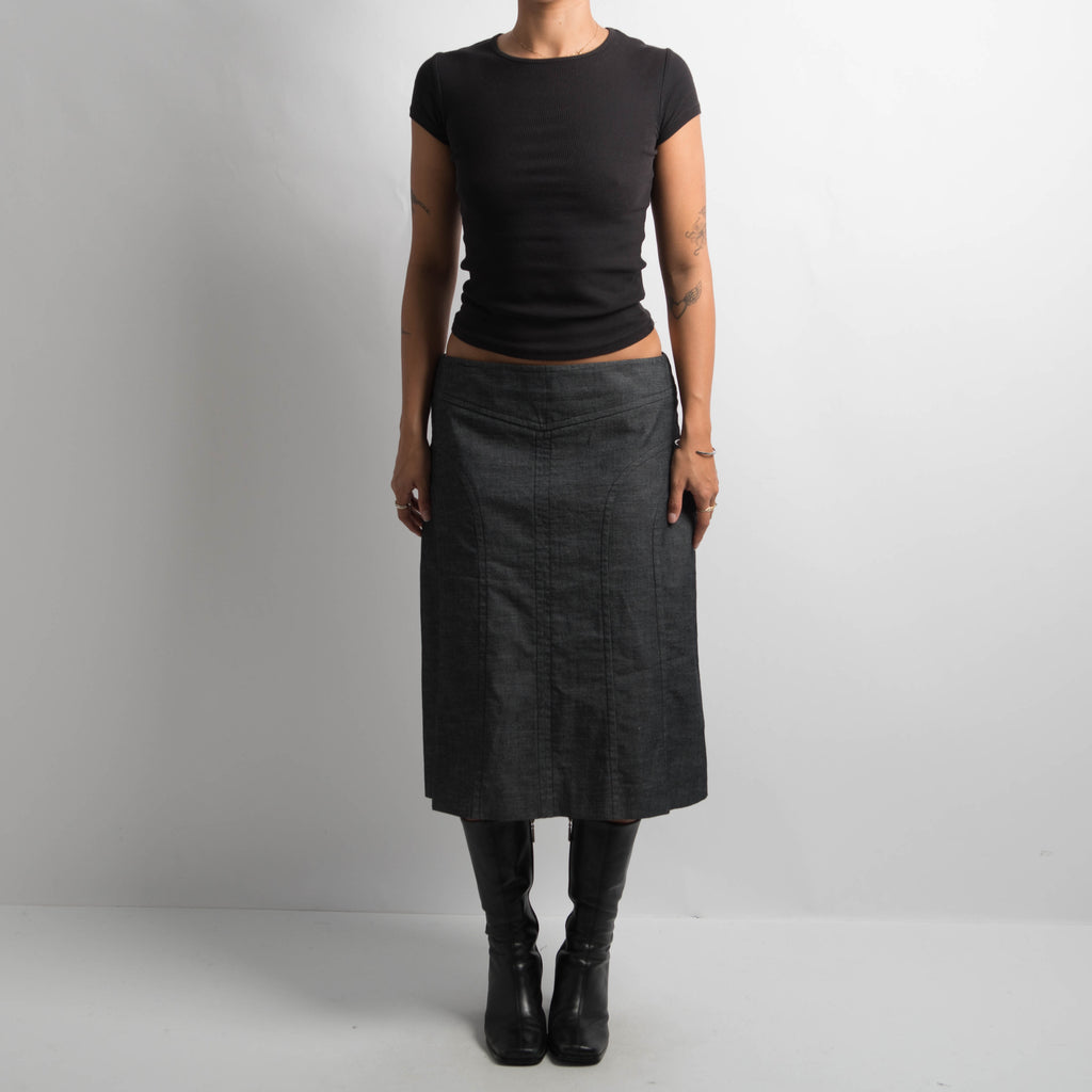 CHARCOAL MIDI SKIRT