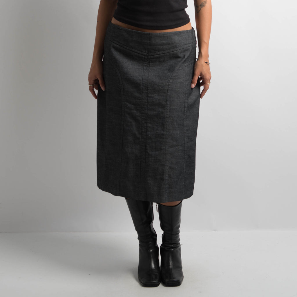 CHARCOAL MIDI SKIRT