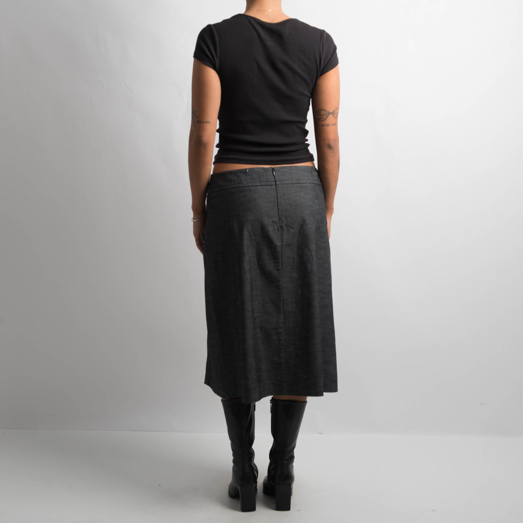 CHARCOAL MIDI SKIRT
