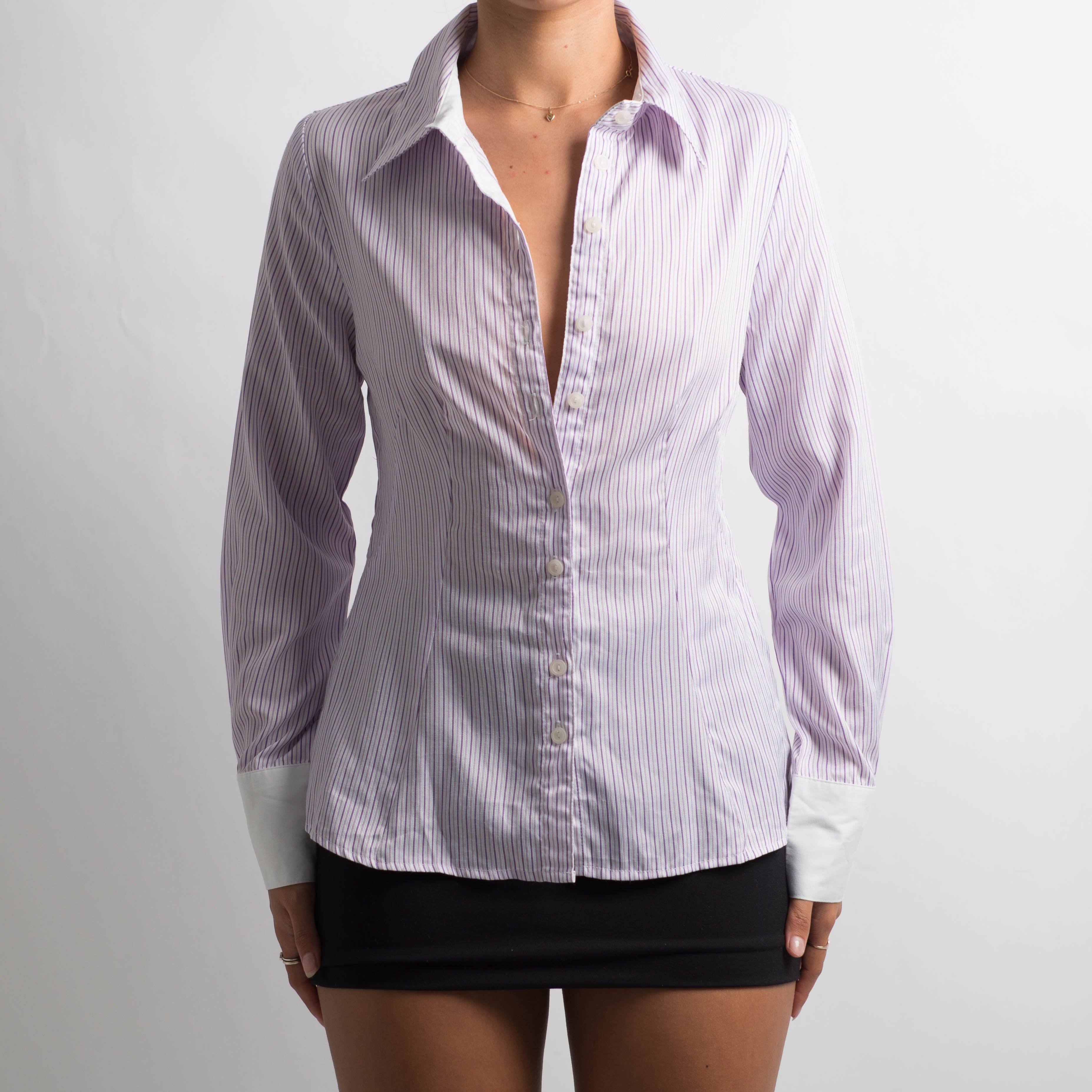 LILAC PINSTRIPE BLOUSE