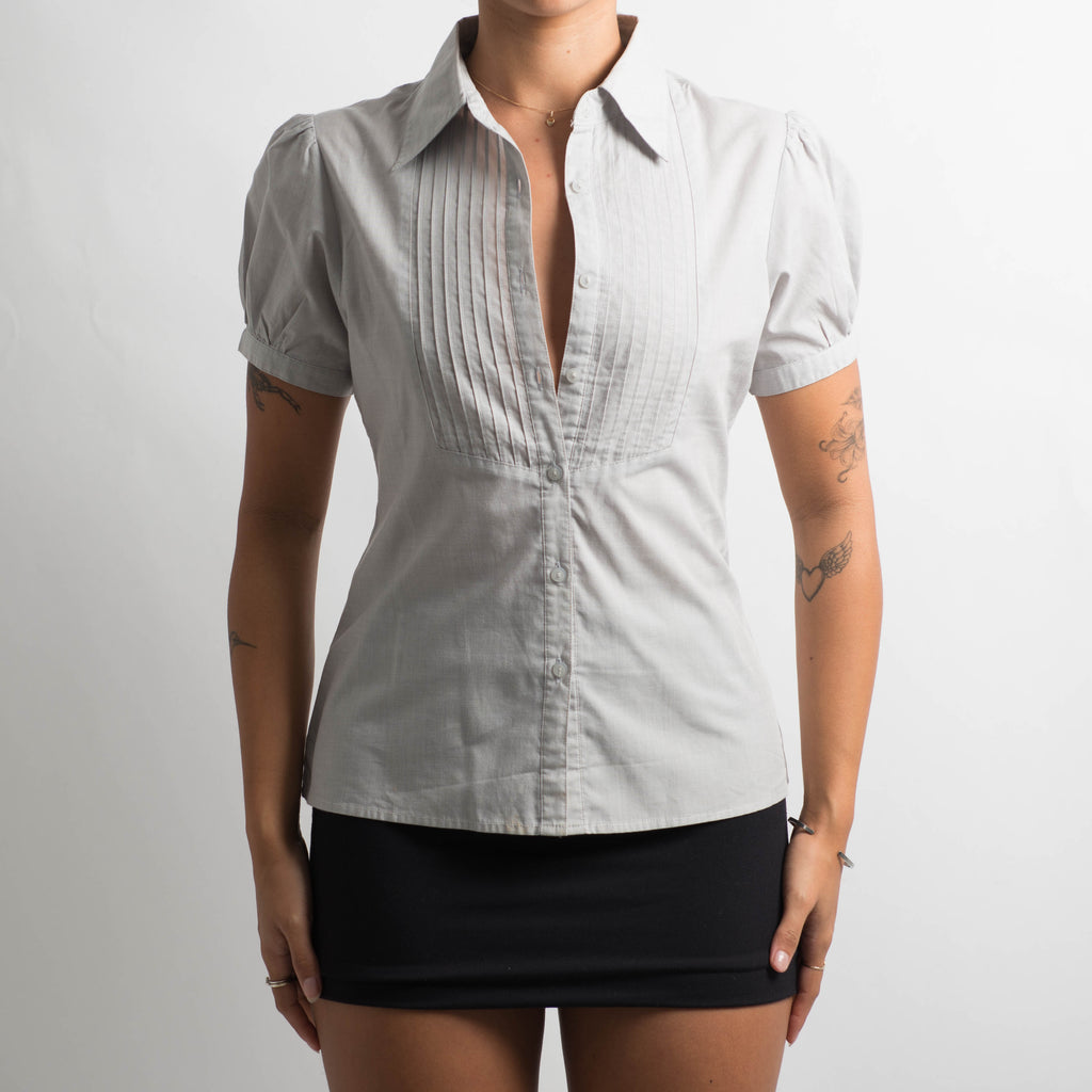 GREY SHORT SLEEVE BLOUSE