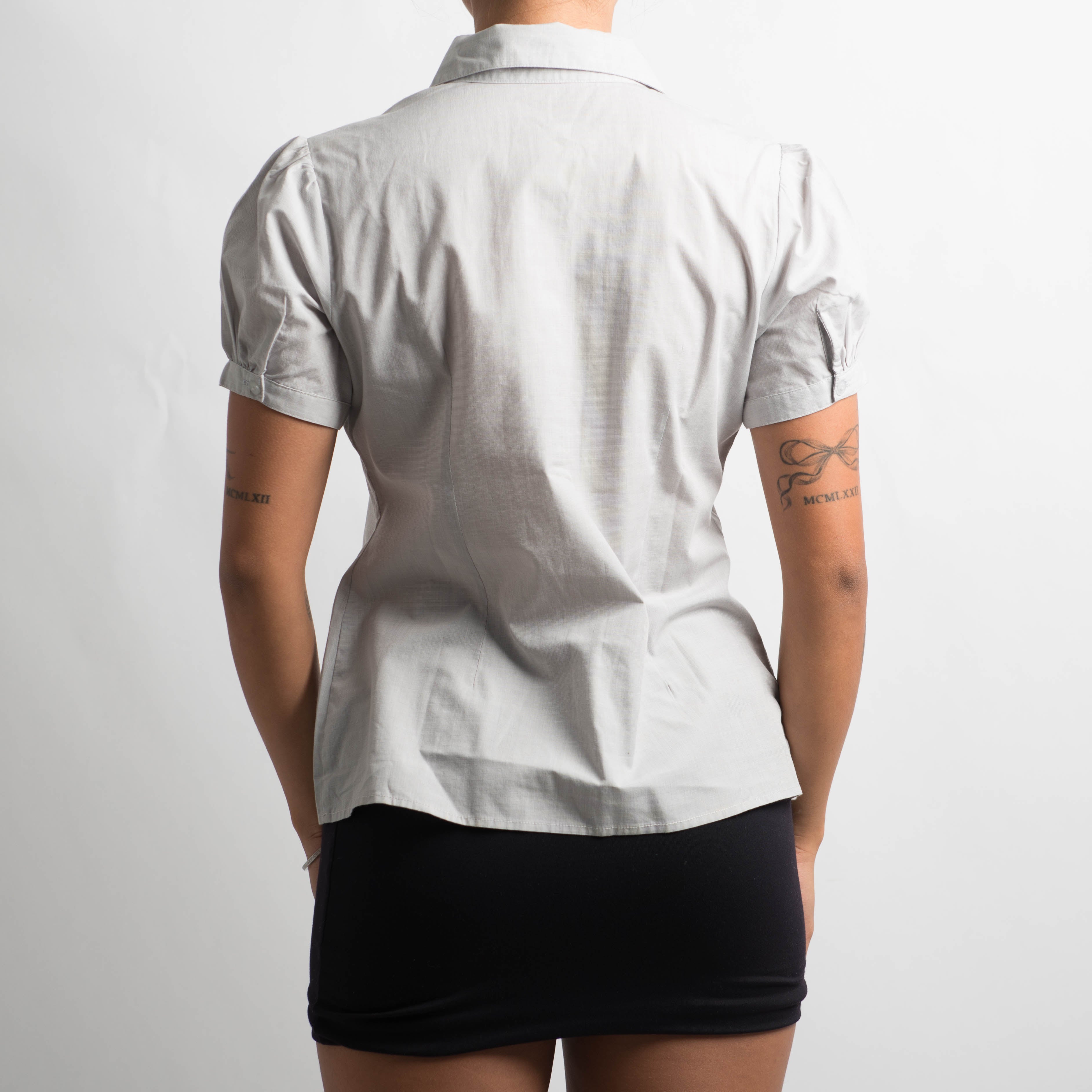 GREY SHORT SLEEVE BLOUSE