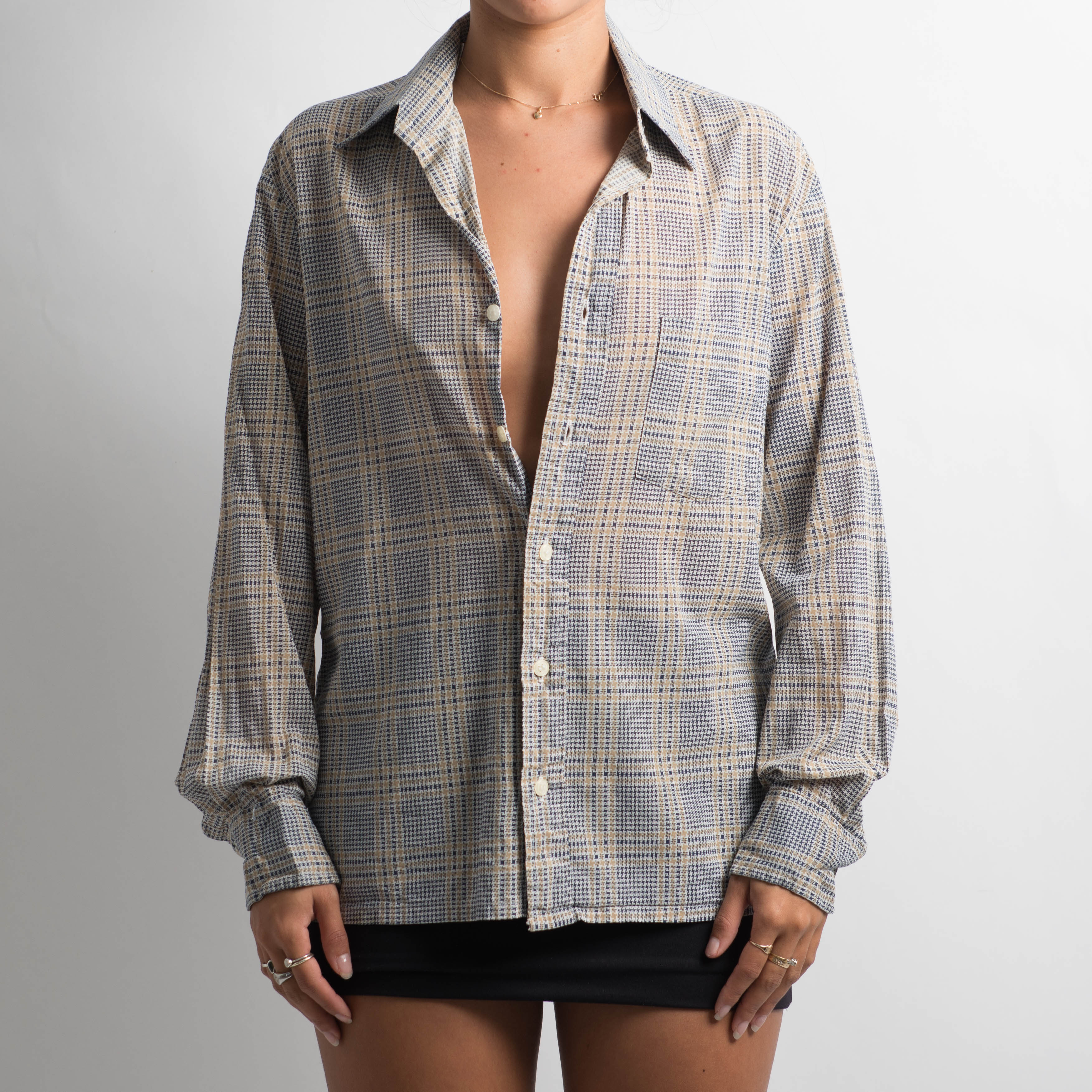 PATTERN BUTTON BLOUSE