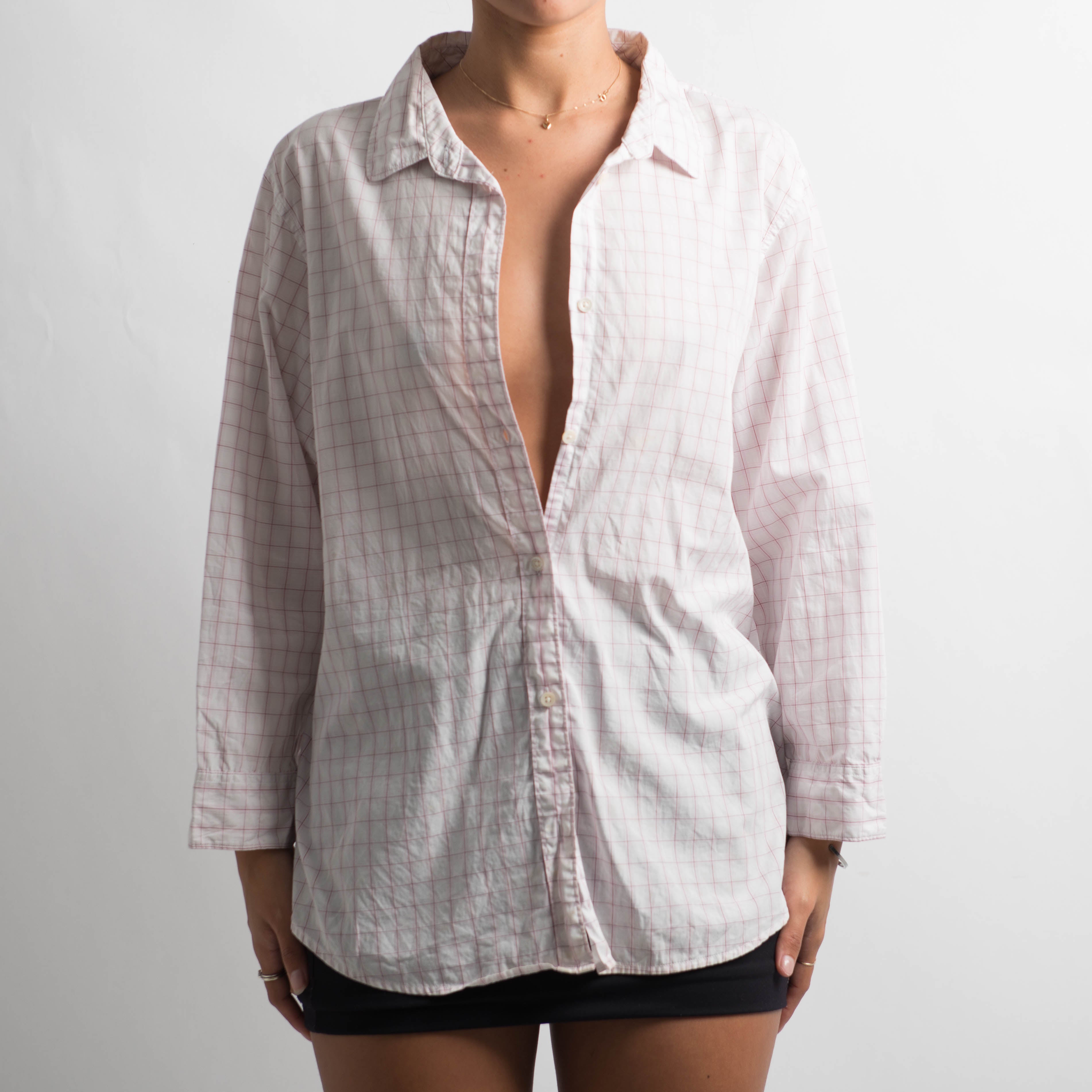 CHECK BUTTON BLOUSE