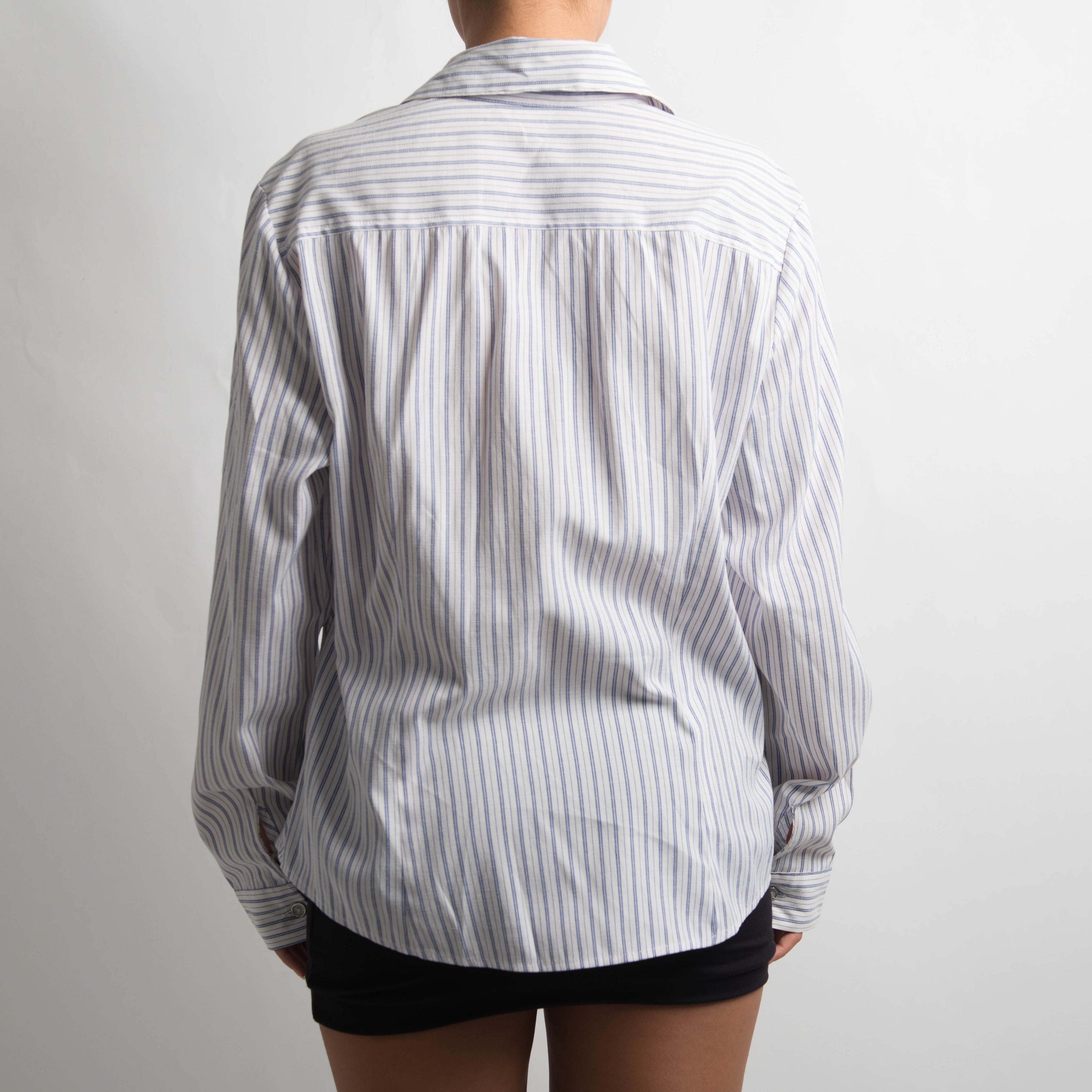 BLUE PINSTRIPE BLOUSE