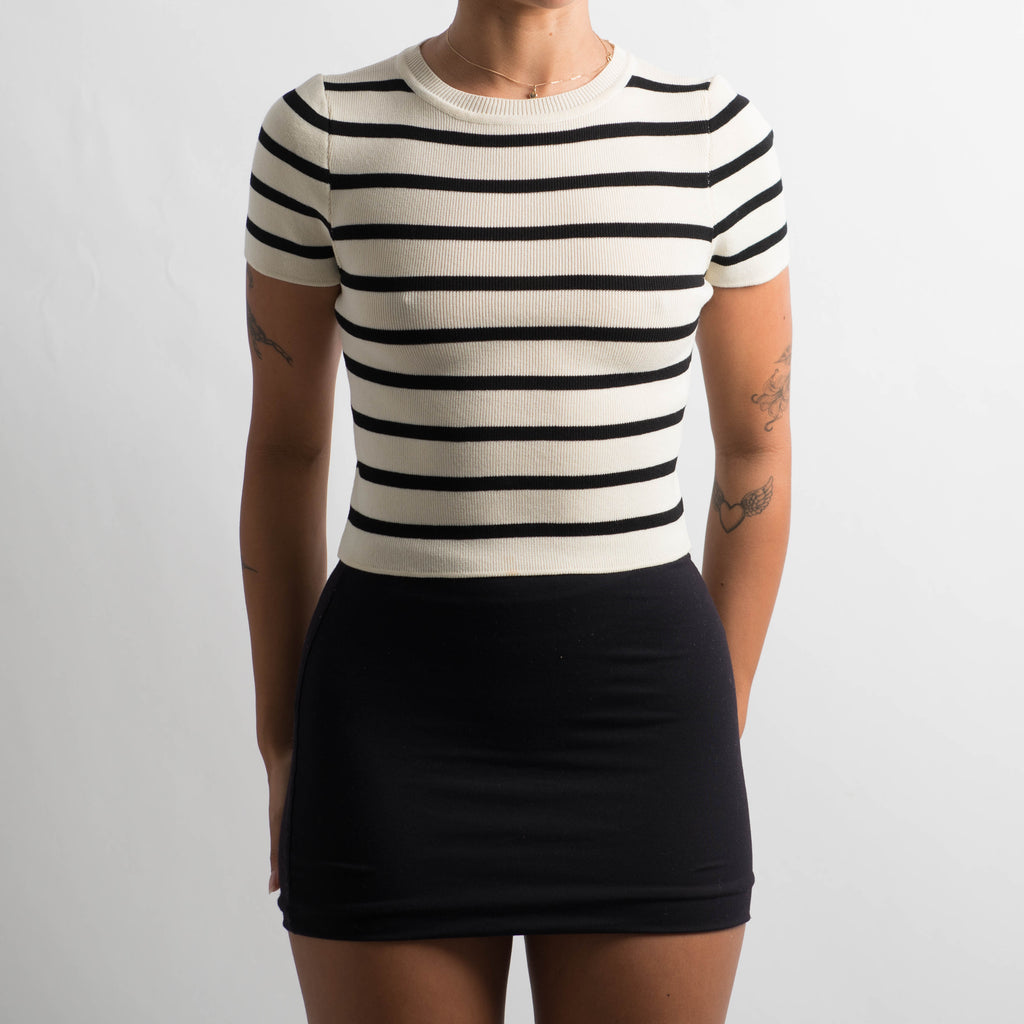 STRIPE KNIT CROP TOP