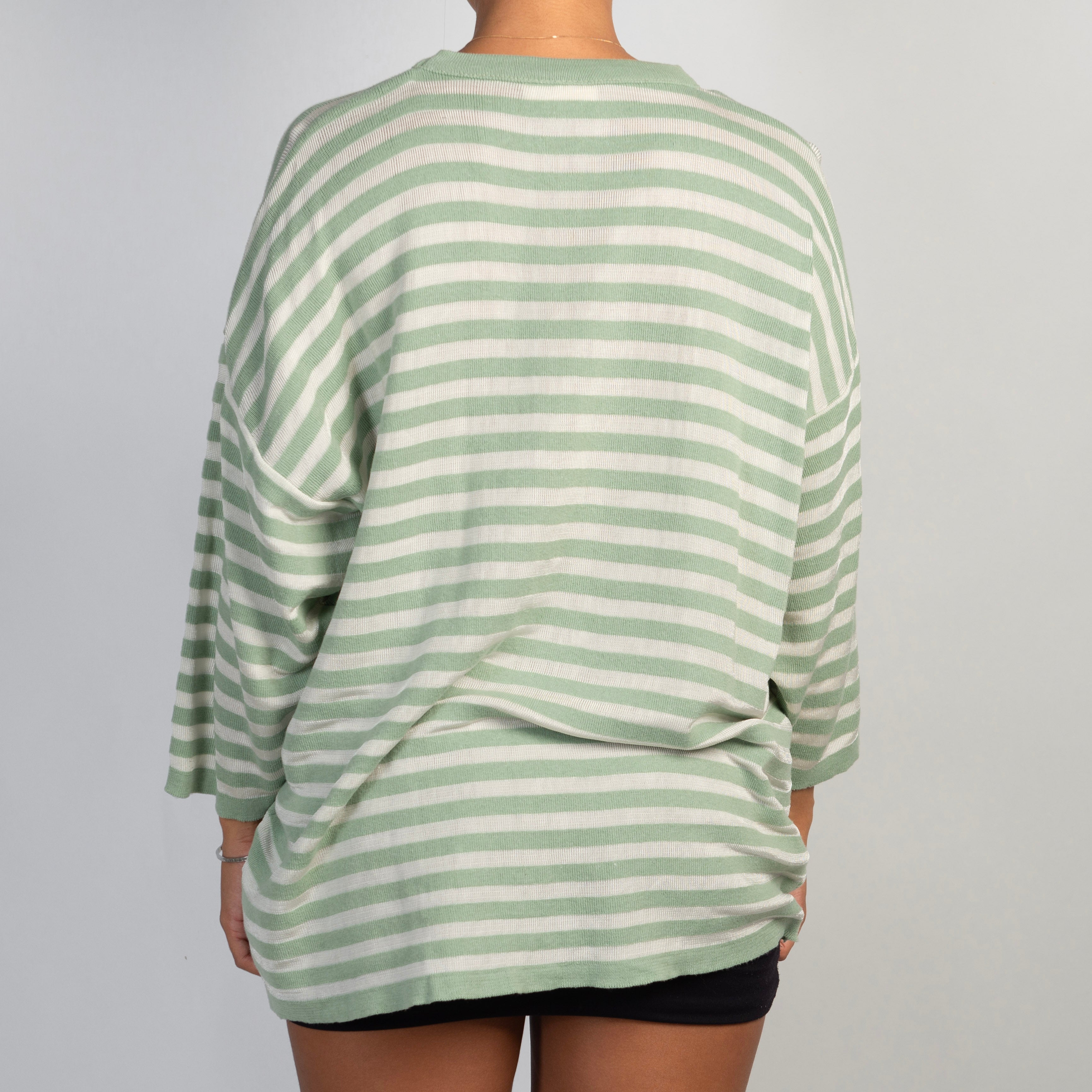 GREEN STRIPE OVERSIZED TOP