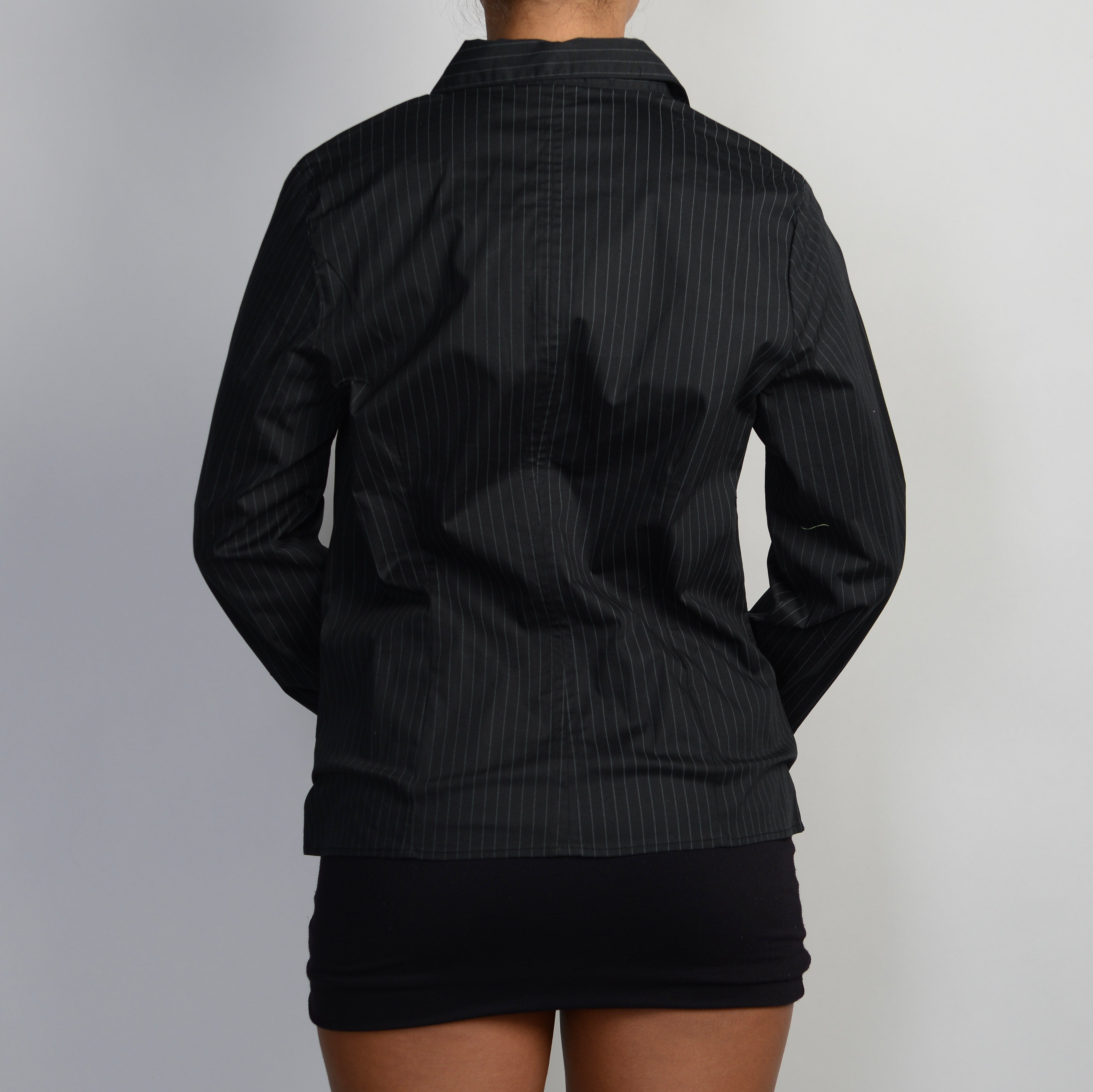 BLACK PINSTRIPE BLOUSE