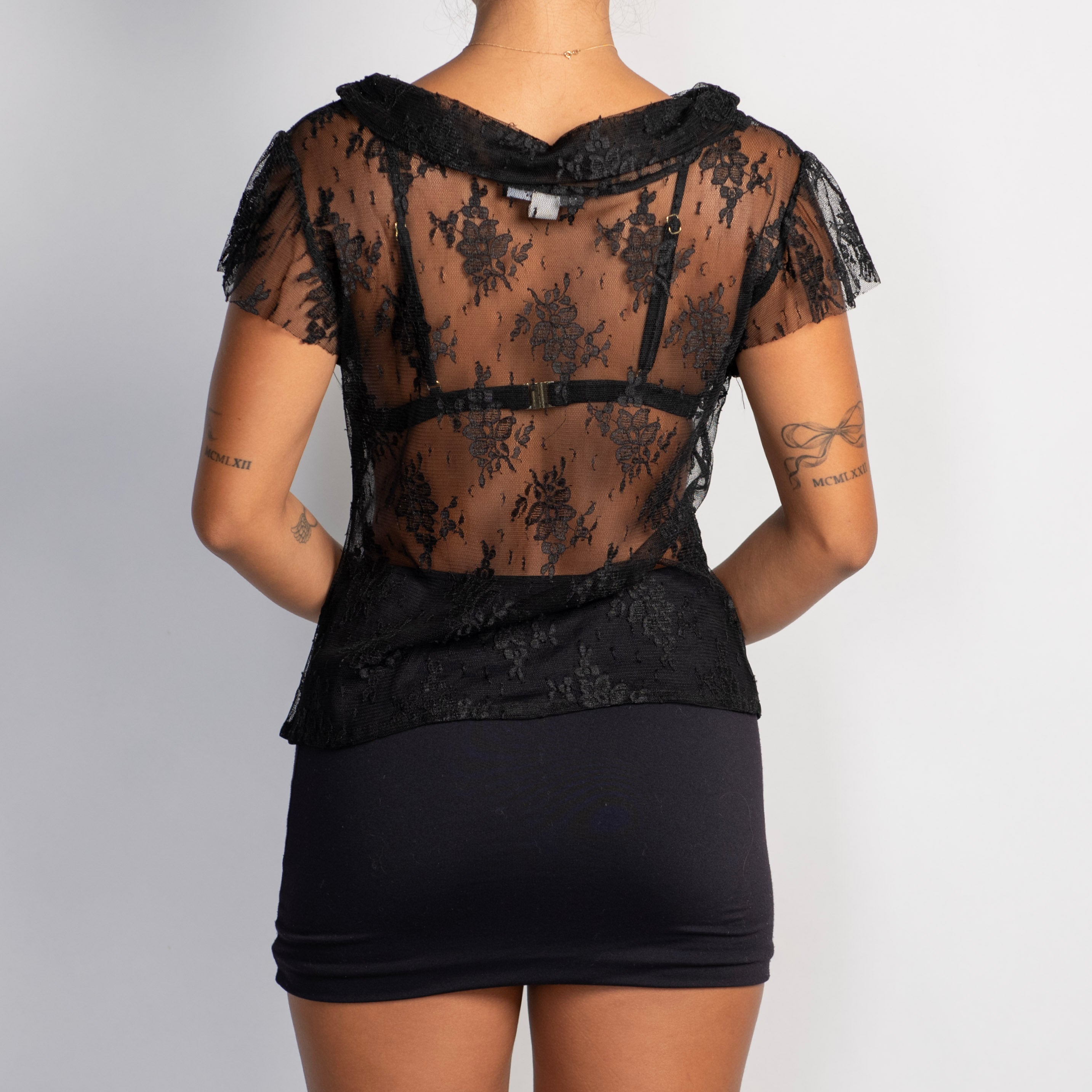 BLACK SHEER LACE TOP