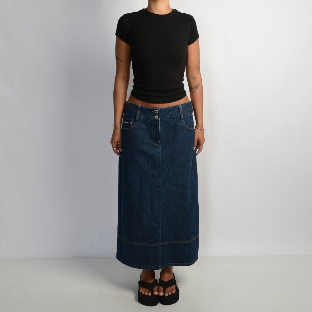 DARK WASH DENIM SKIRT